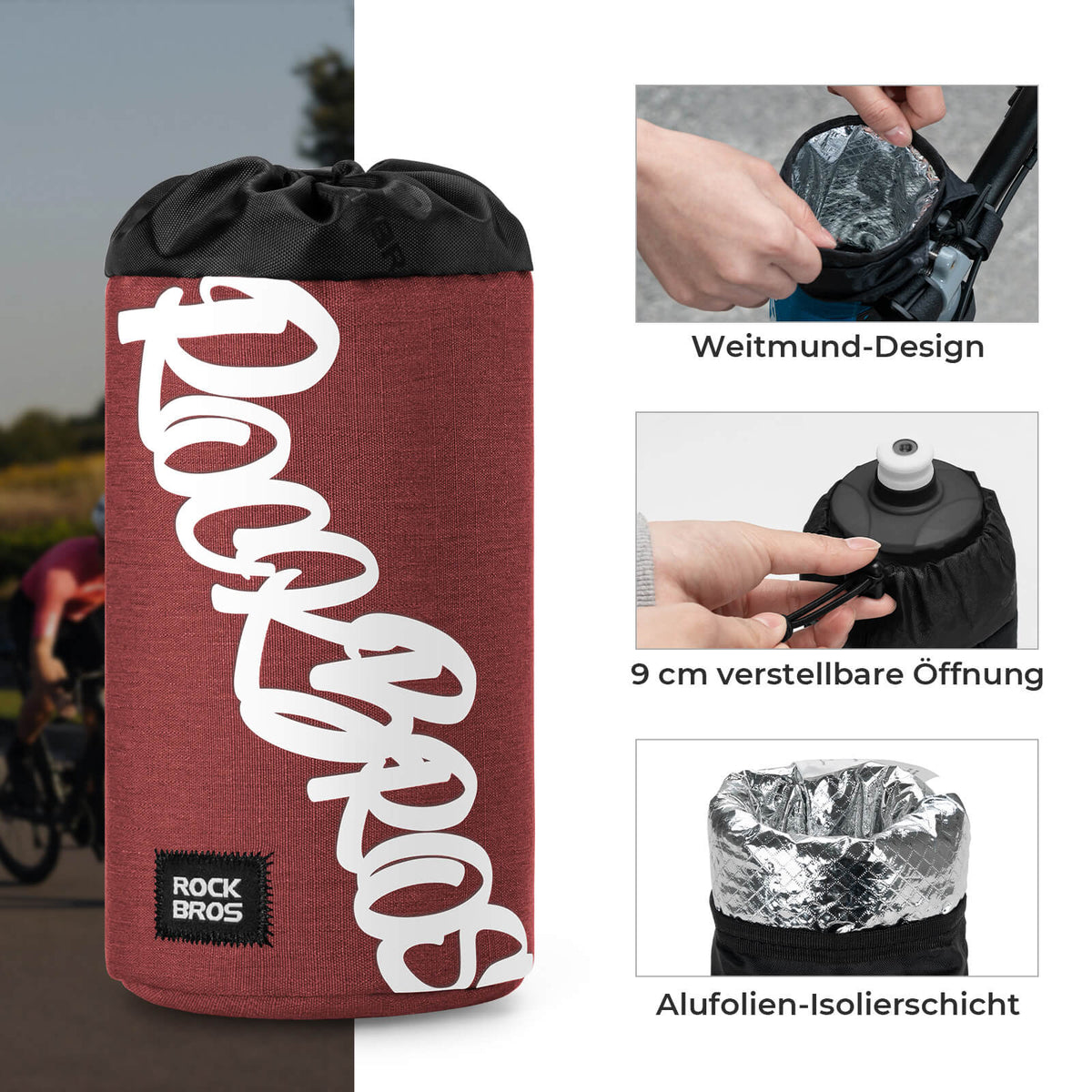 ROCKBROS Torba rowerowa na kierownicę Mini 1L na bidony Ø9 cm