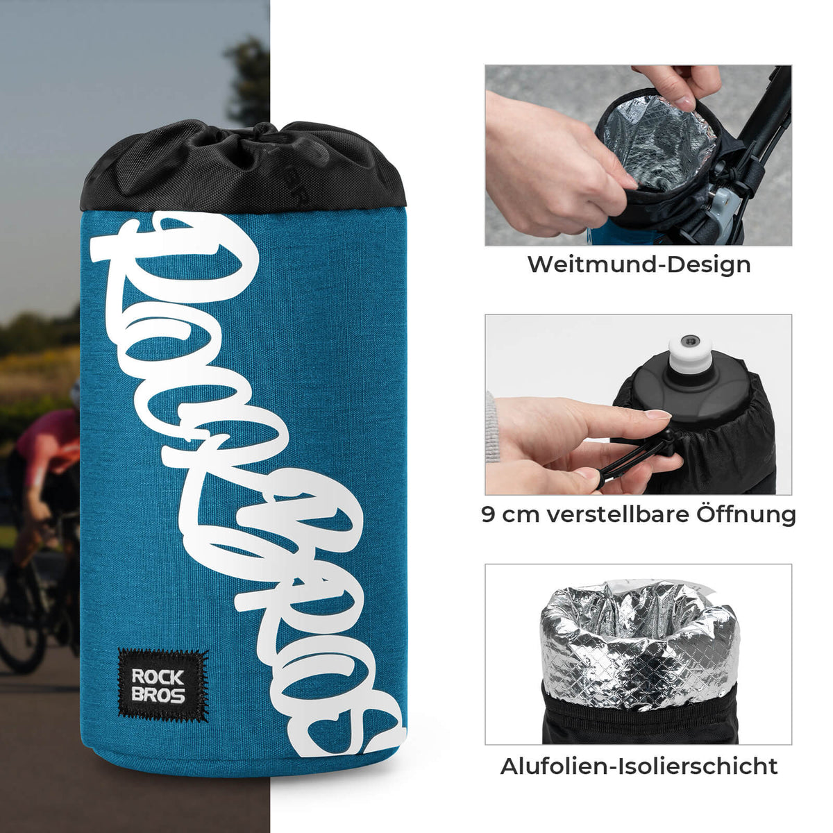 ROCKBROS Torba rowerowa na kierownicę Mini 1L na bidony Ø9 cm