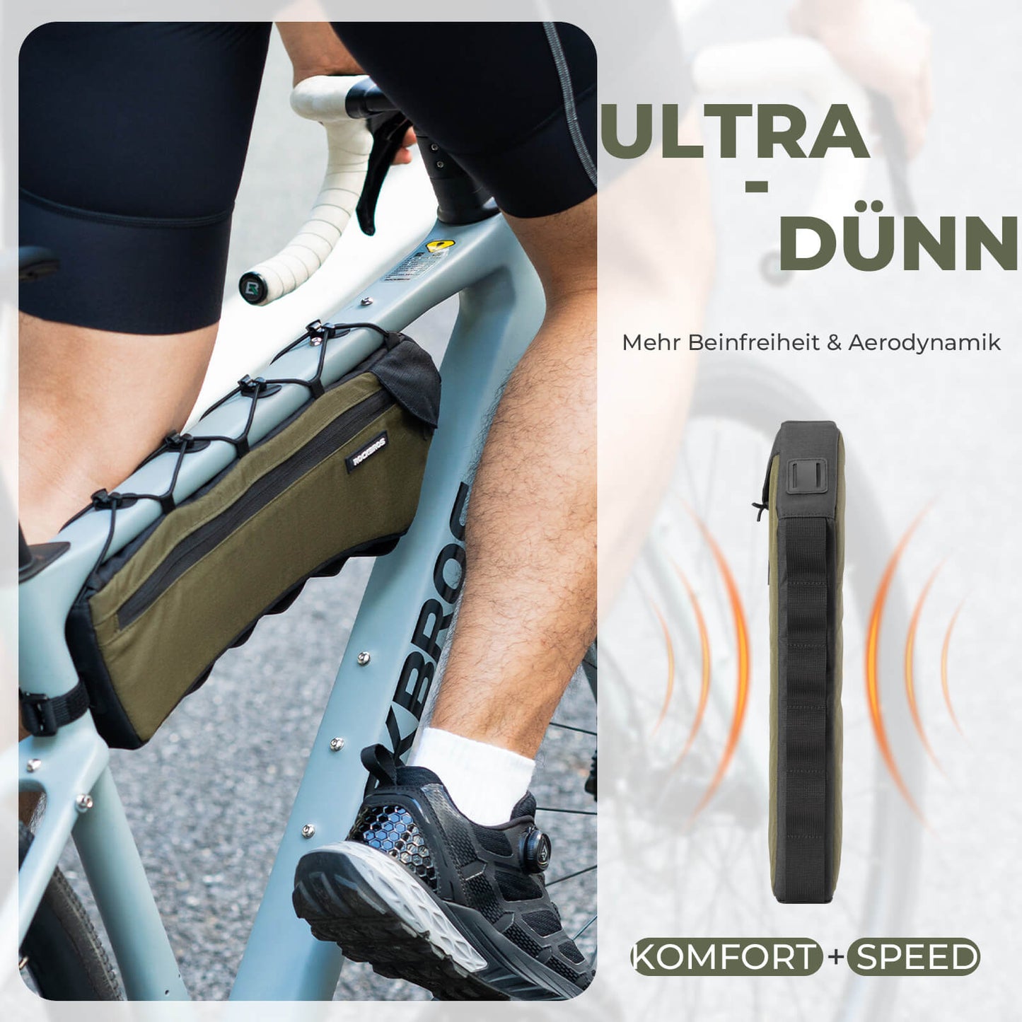 Torba na ramę roweru, trójkątna, 1,9 l, ultracienka i szybko dostępna, ROCKBROS