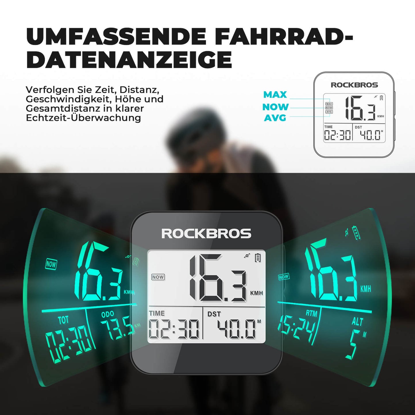 Bezprzewodowy komputer rowerowy G1 ROCKBROS