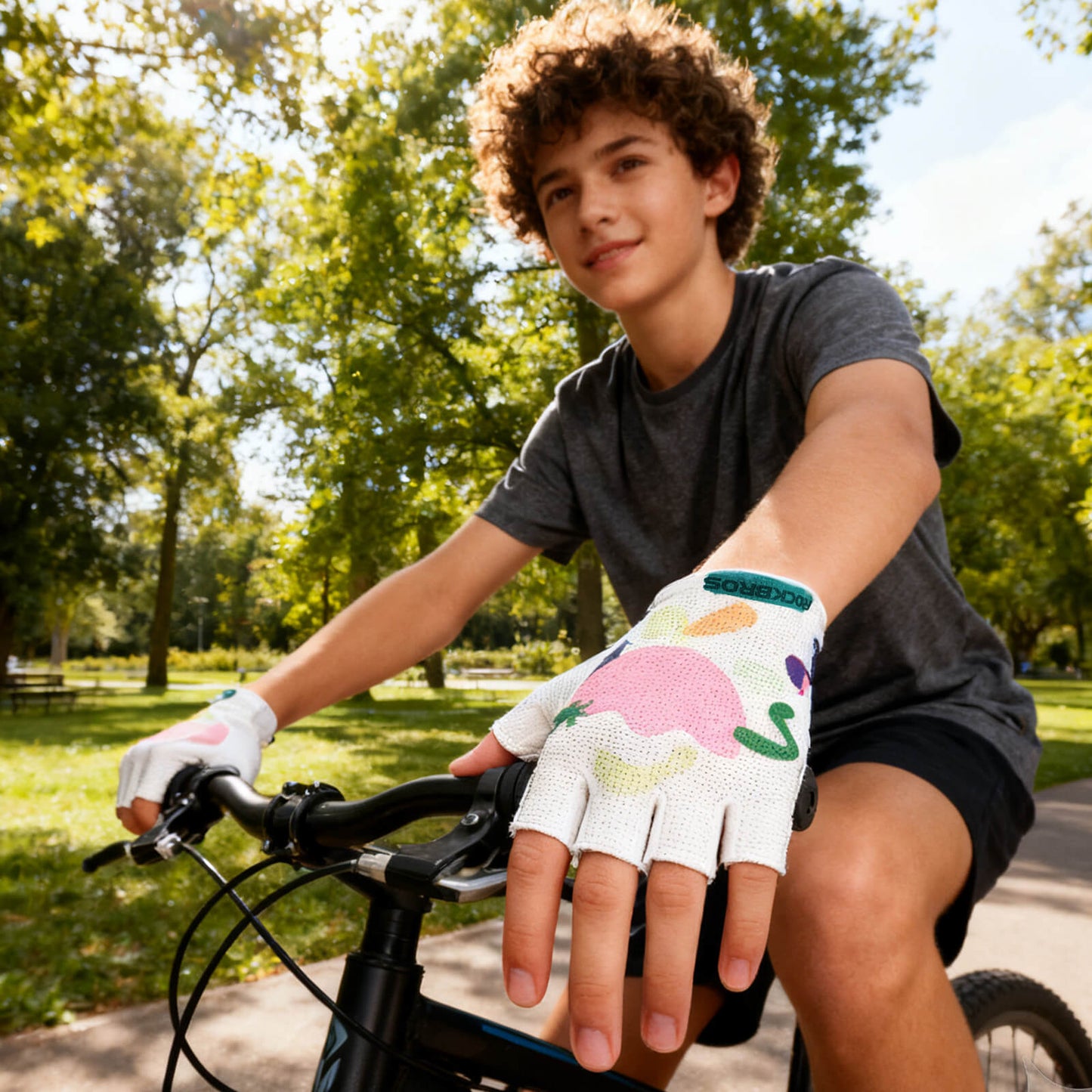 ROCKBROS Rękawiczki rowerowe z półpalcami, oddychające SBR