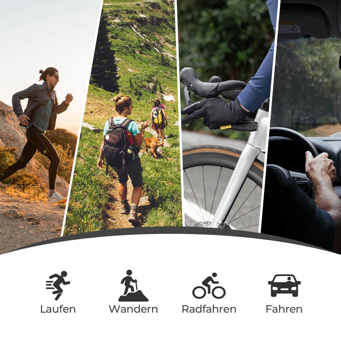 Rękawiczki rowerowe ROCKBROS z wyściółką SBR, kompatybilne z ekranami dotykowymi