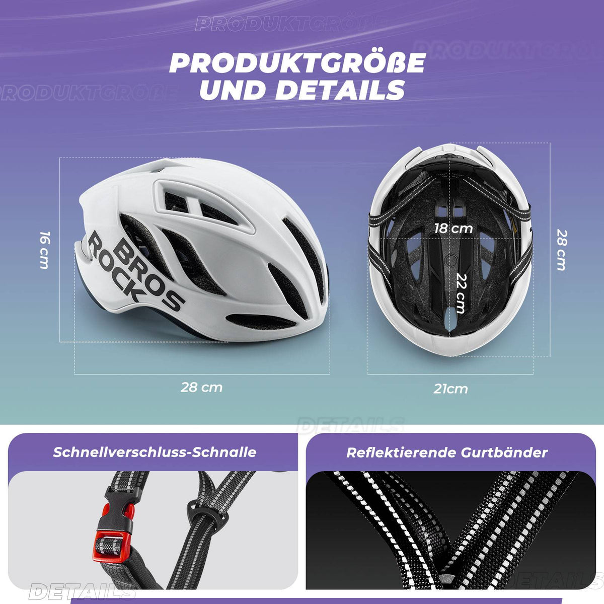 ROCKBROS Kask rowerowy 58-62cm Regulowany Kask miejski Wentylacja Unisex