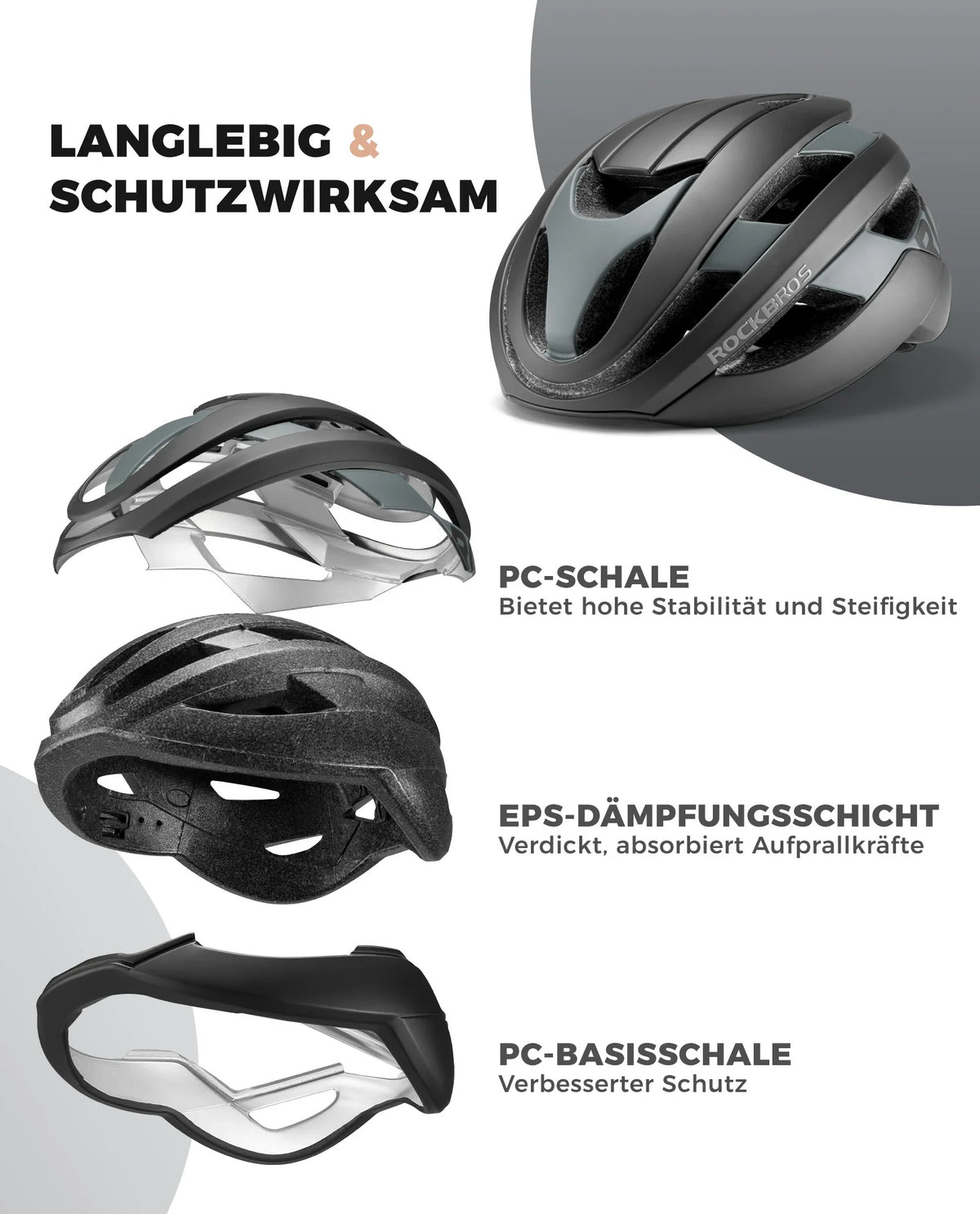 ROCKBROS Kask rowerowy Sport MTB Kask ochronny Oddychający 54-58cm
