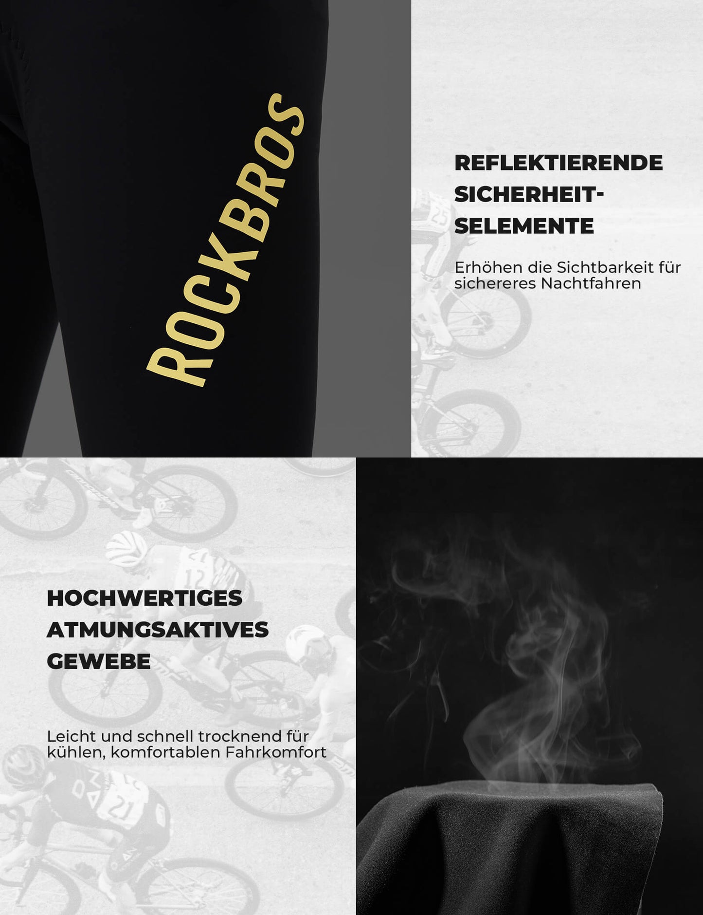 Spodnie rowerowe, długie spodnie rowerowe, ocieplane, oddychające, męskie, ROCKBROS