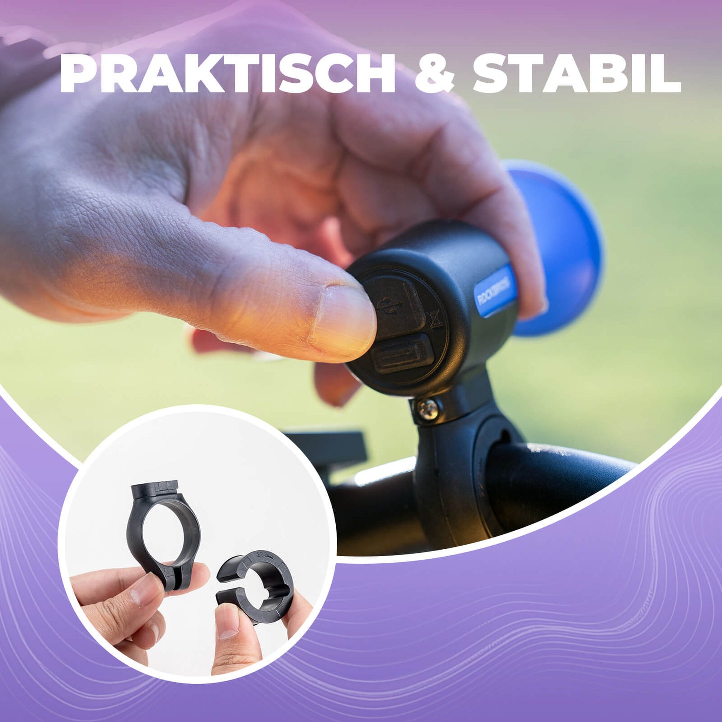 Dzwonek rowerowy elektryczny 120dB do kierownic 22,2/25,4/31,8 mm ROCKBROS