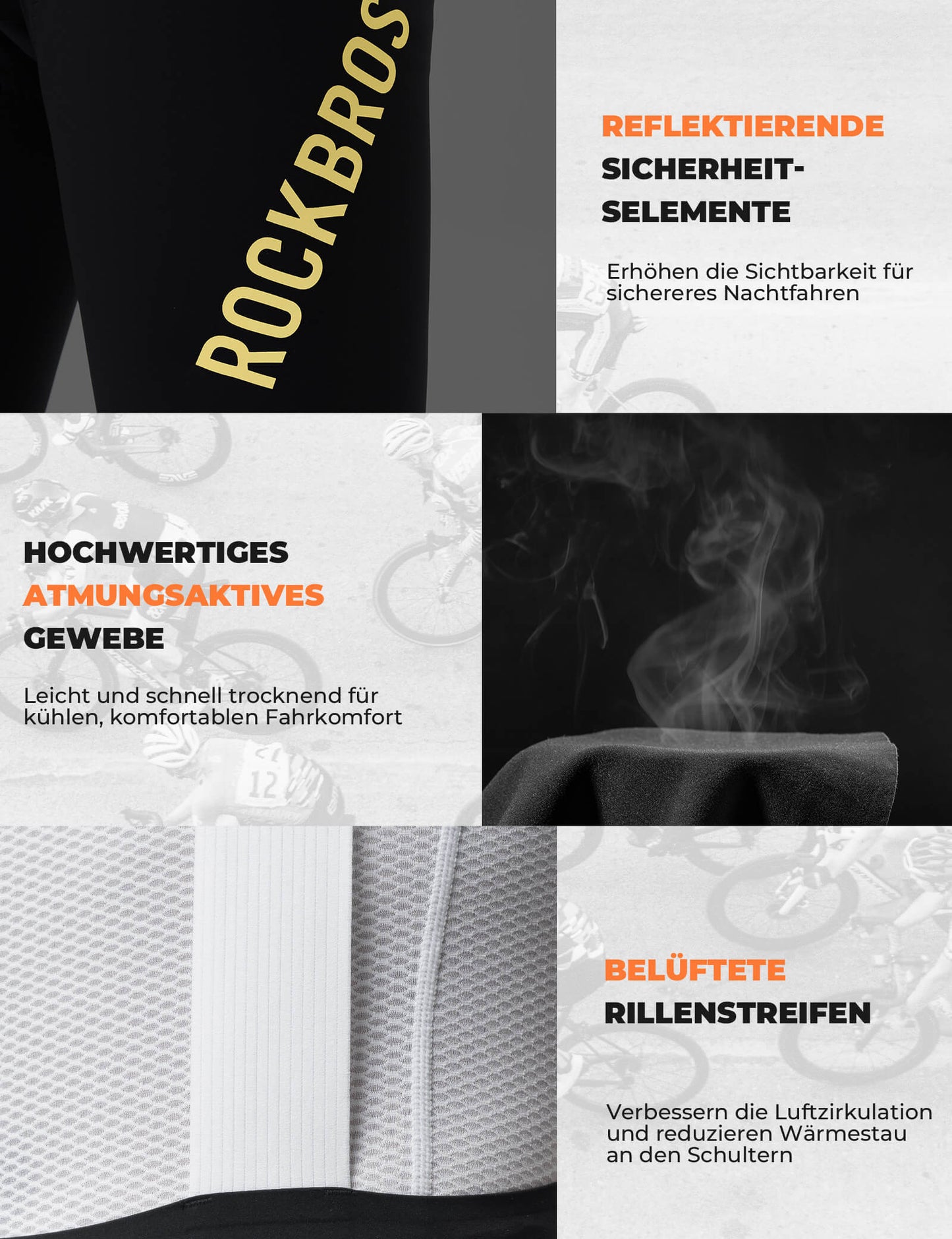 Męskie długie spodnie kolarskie z wkładką ROCKBROS