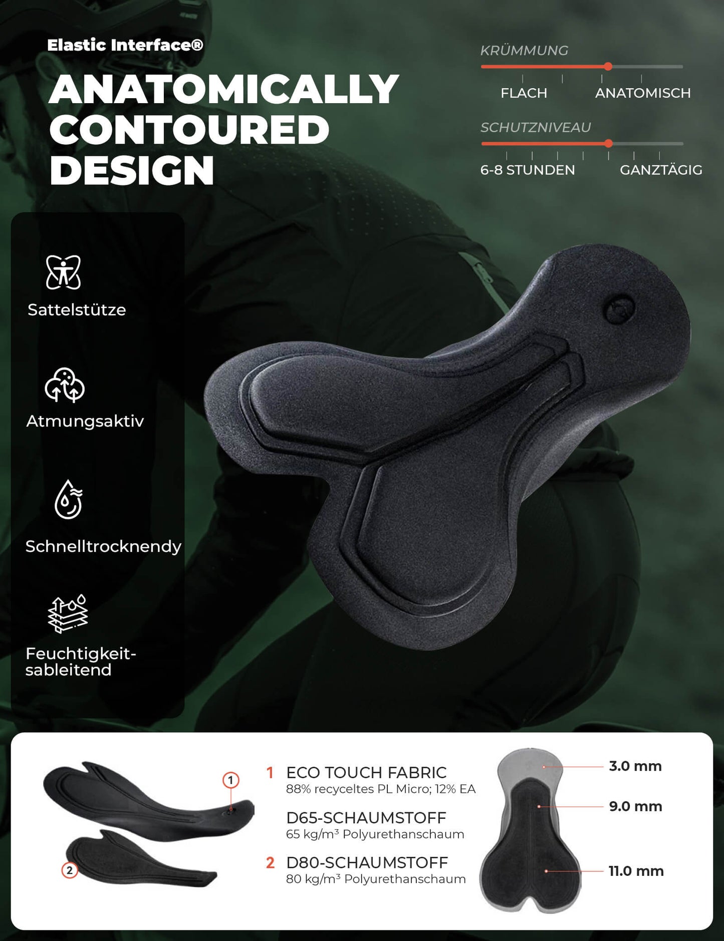 Męskie długie spodnie kolarskie z wkładką ROCKBROS