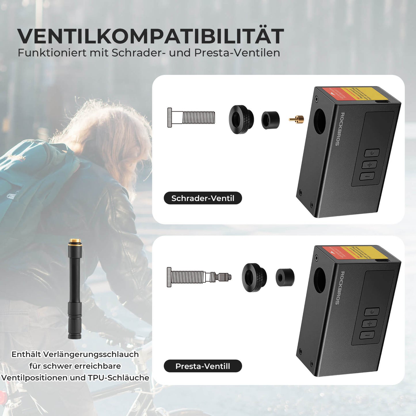 MINI Elektryczna pompka rowerowa przenośna AS240 Pro ROCKBROS