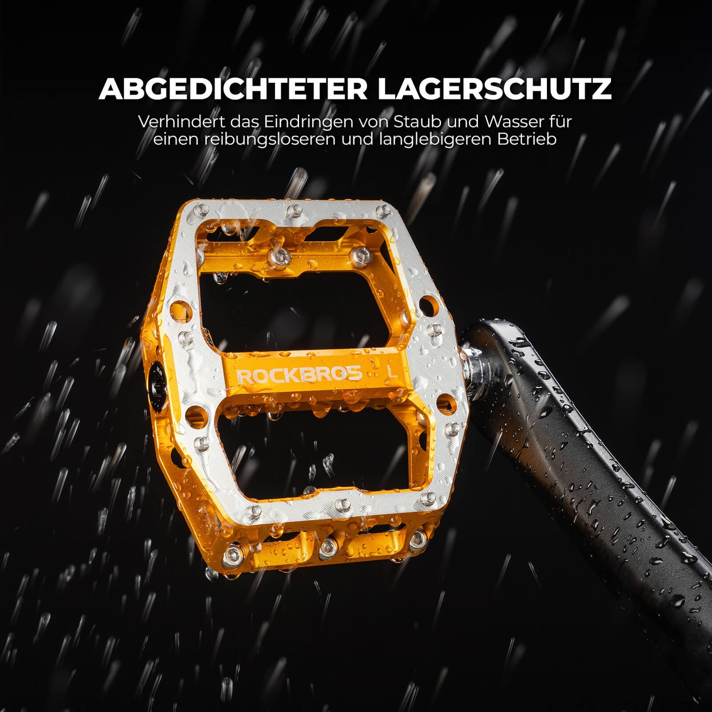 Pedały z antypoślizgowymi bolcami - Szeroka platforma i oś chromowo-molibdenowa ROCKBROS