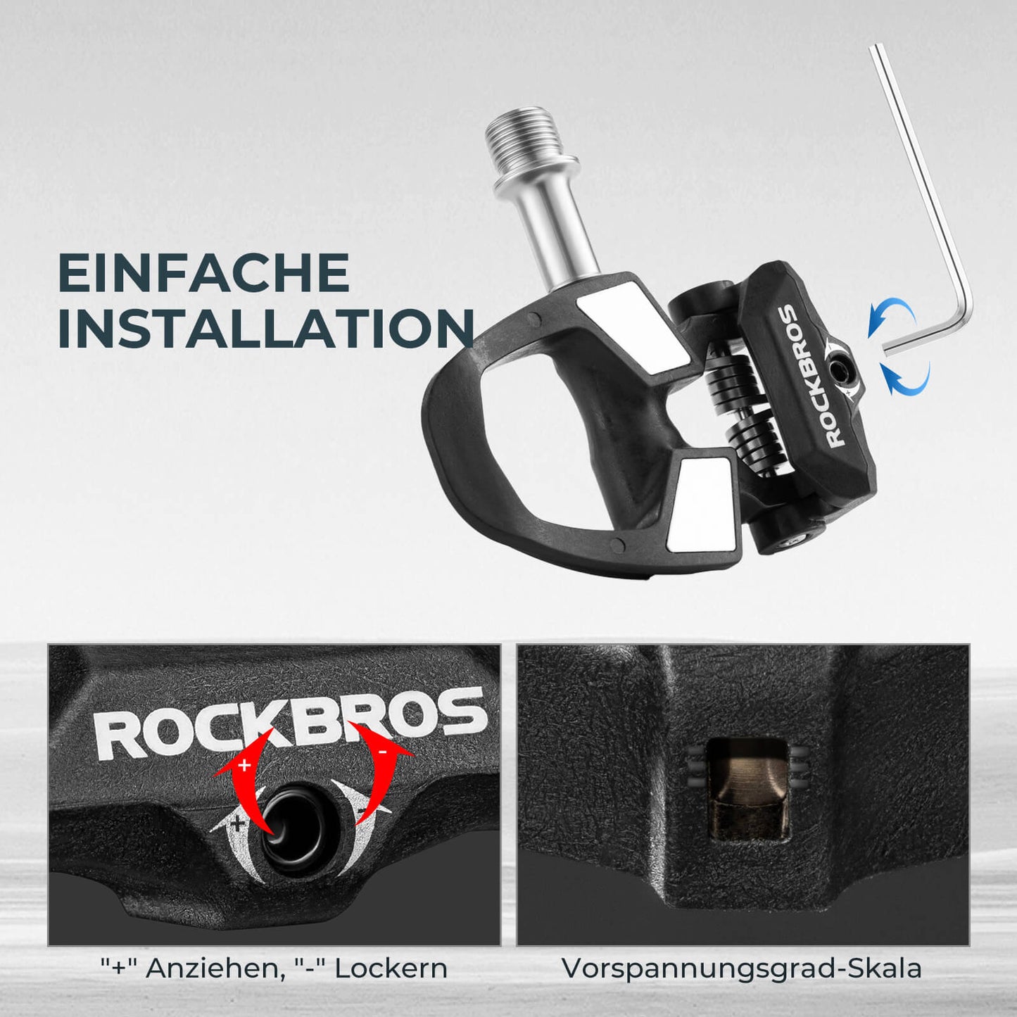 Pedały rowerowe SPD z regulowanym naciągiem ROCKBROS