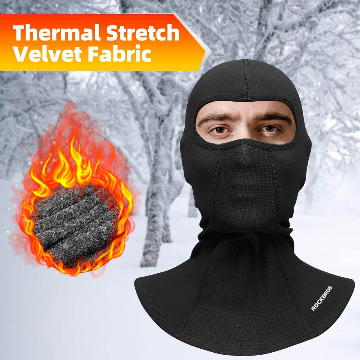 ROCKBROS Kominiarka zimowa Balaclava na sporty na świeżym powietrzu