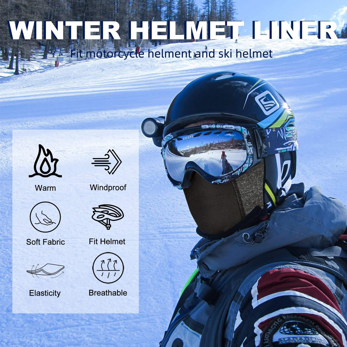 ROCKBROS Kominiarka zimowa Balaclava na sporty na świeżym powietrzu