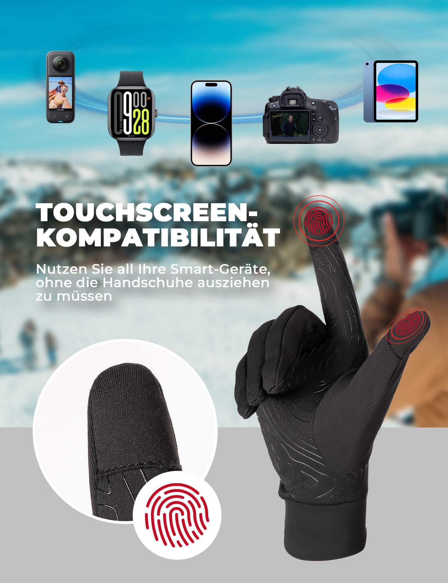 Rękawiczki rowerowe antypoślizgowe odblaskowe ROCKBROS