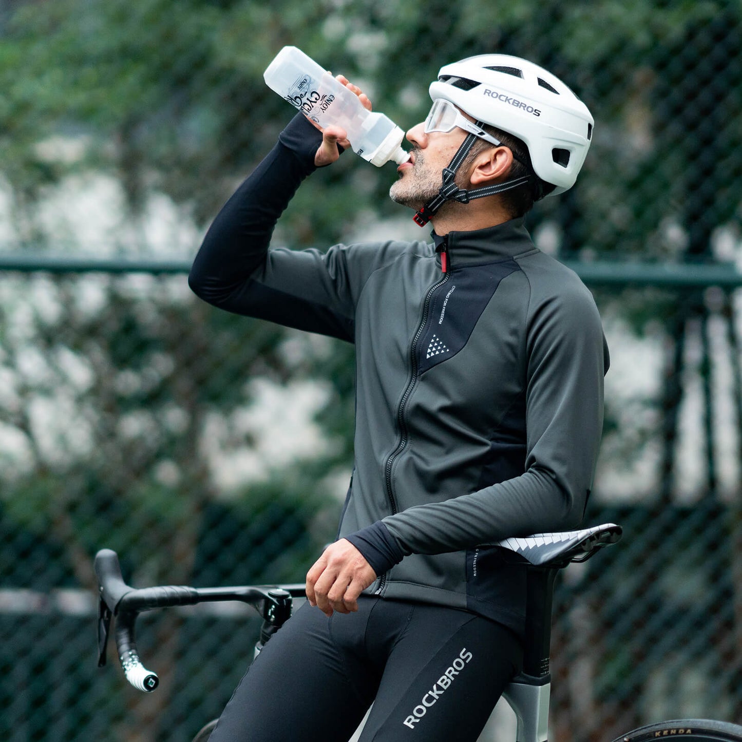 Męska zimowa kurtka rowerowa, wiatroszczelna, oddychająca, z podszewką z polaru, ROCKBROS