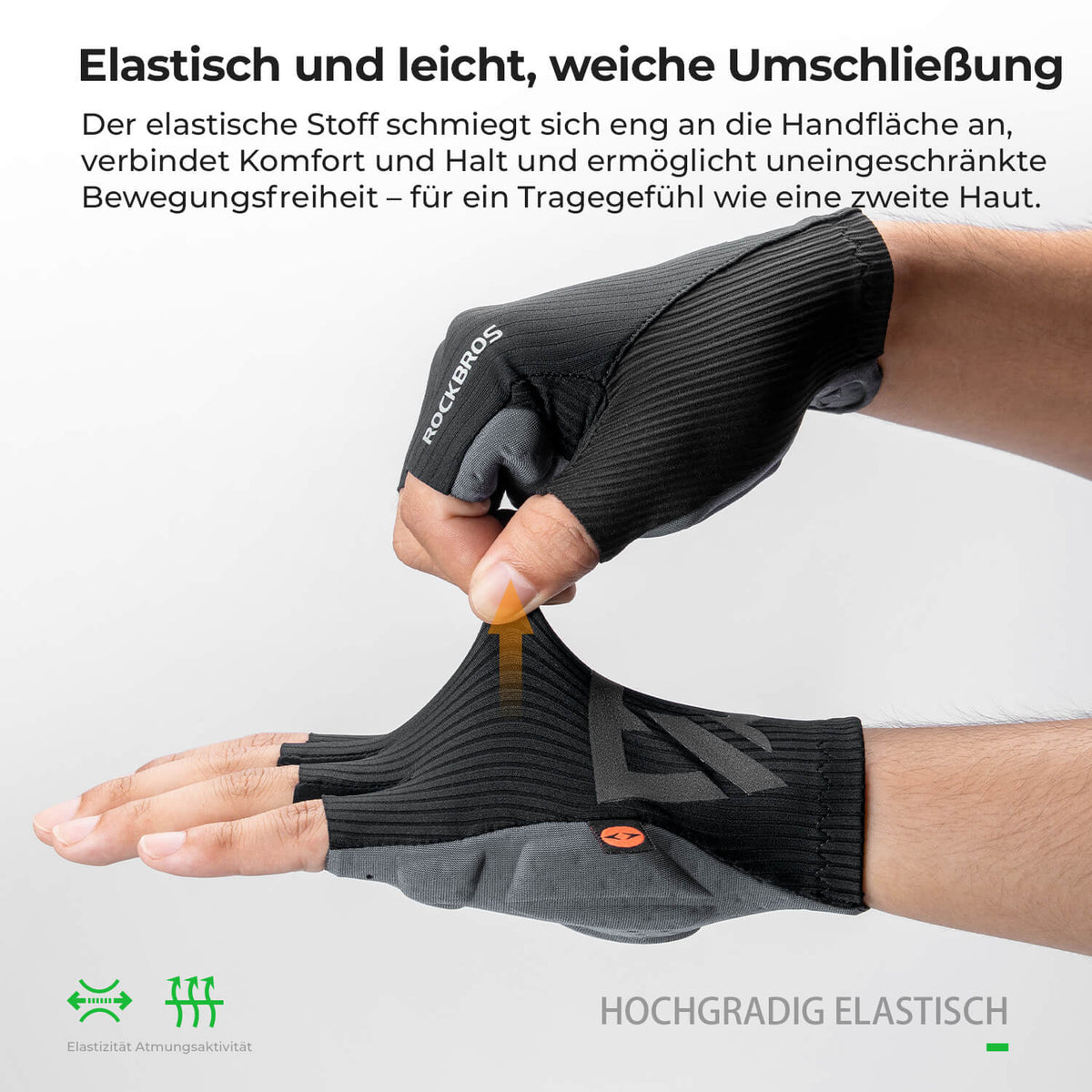 ROCKBROS Elastic Interface® Rękawiczki rowerowe półpalcowe