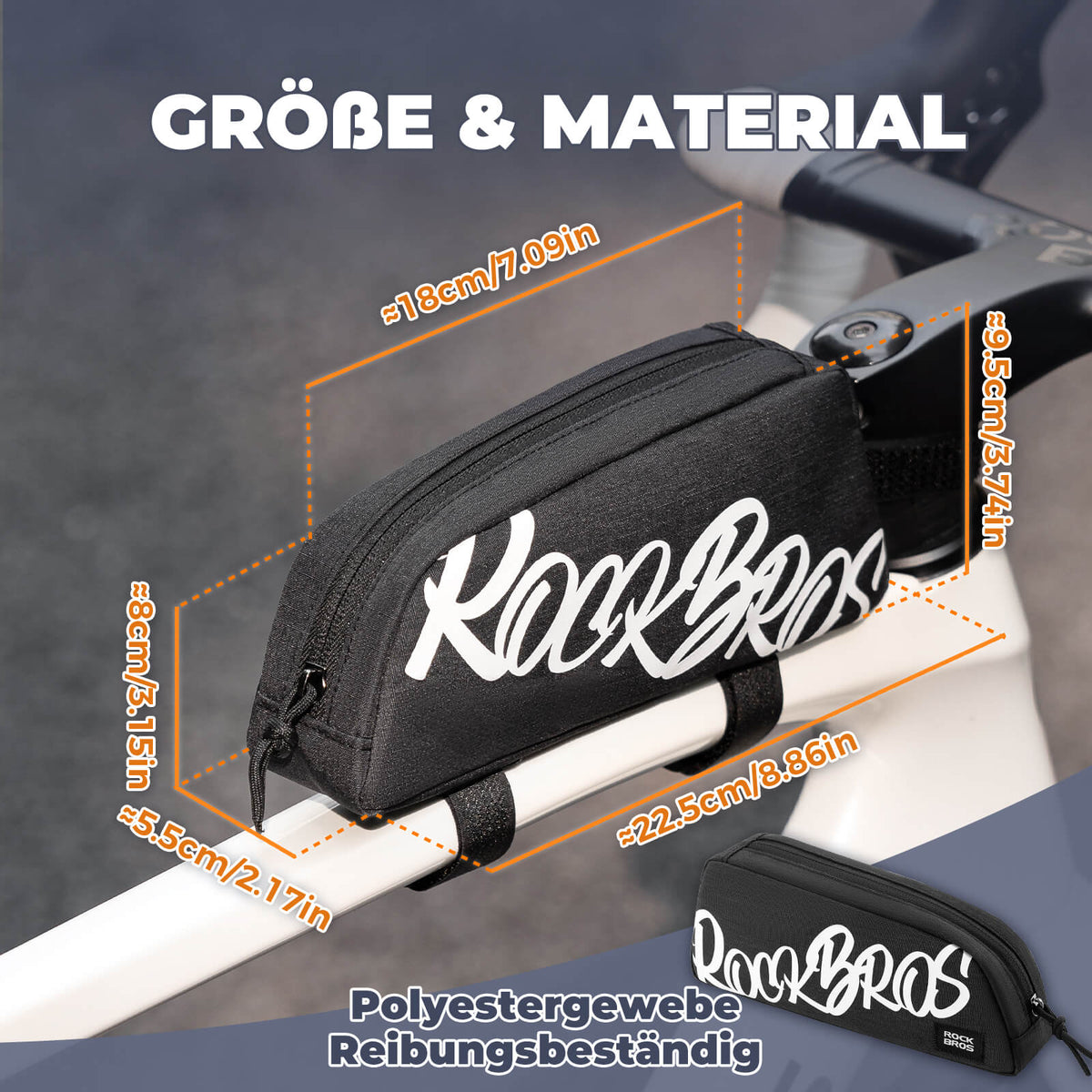 ROCKBROS Sakwa na rurę górną Sakwa ramowa 0,8L - SketchRide Series