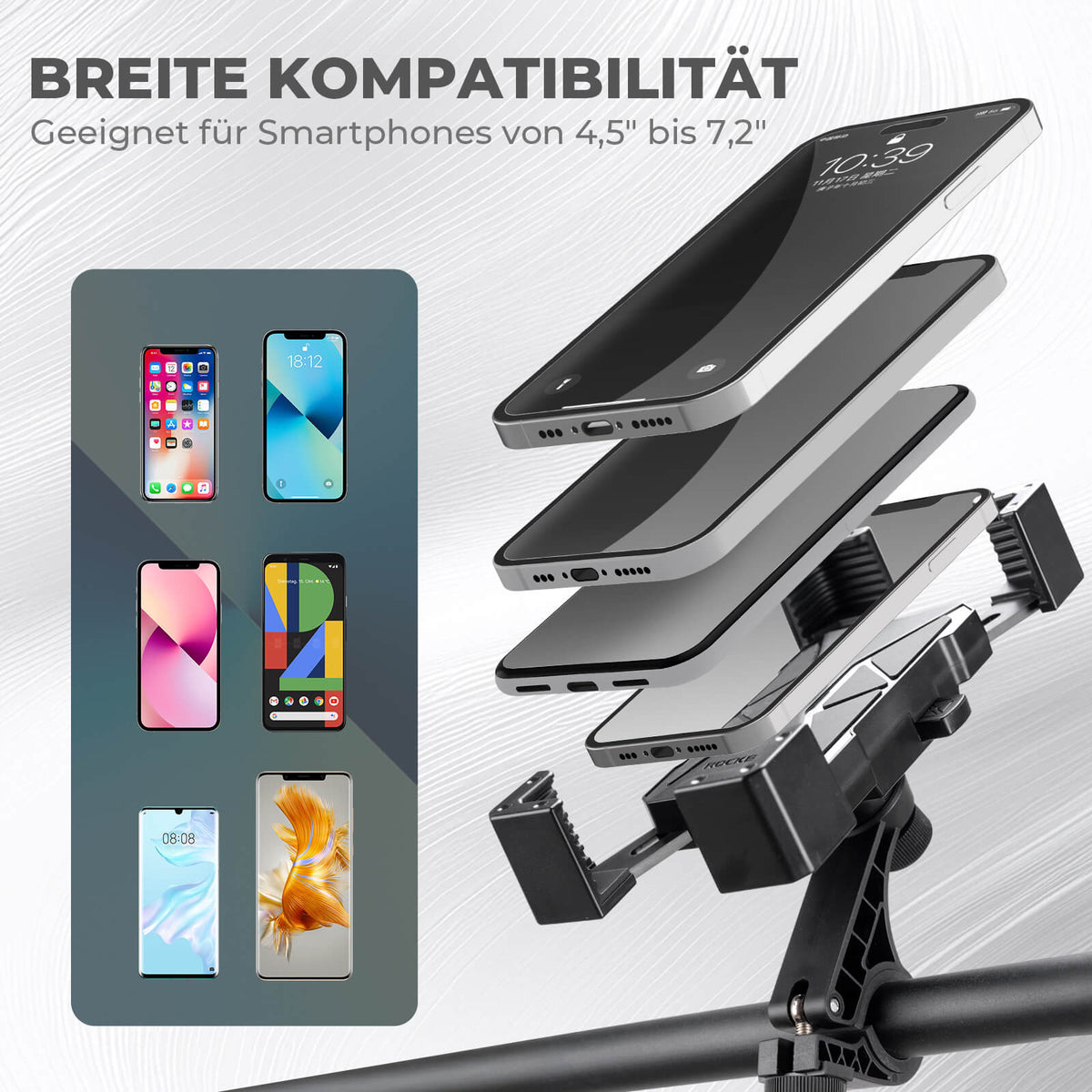 ROCKBROS Uchwyt na telefon rowerowy 360° Obracany dla telefonu 4.5~7.2"