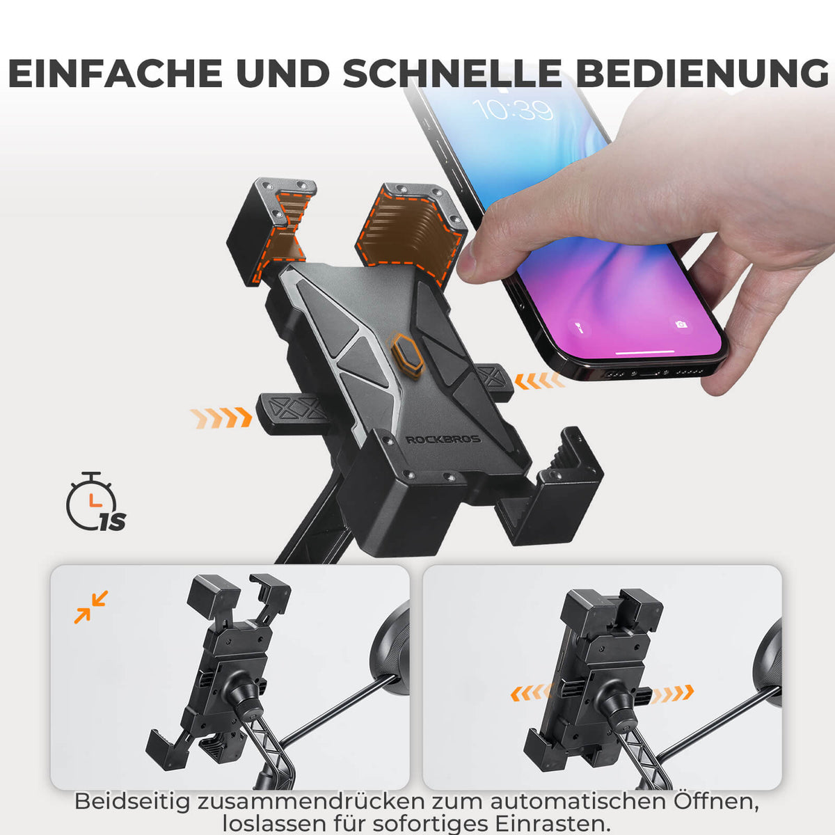 ROCKBROS Uchwyt na telefon rowerowy 360° Obracany dla telefonu 4.5~7.2"