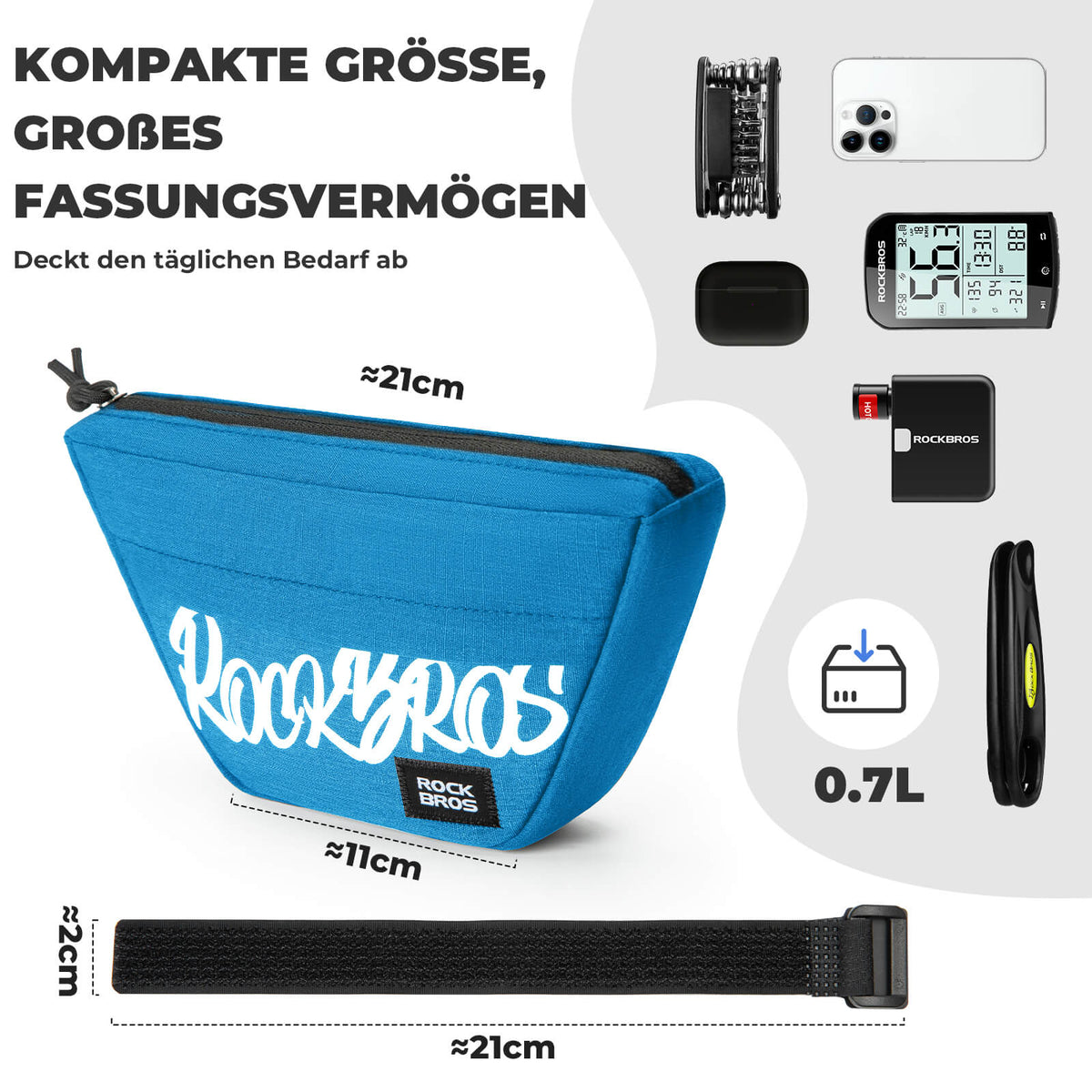 ROCKBROS Sakła na kierownicę lekka kompaktowa 0,7L - SketchRide Series