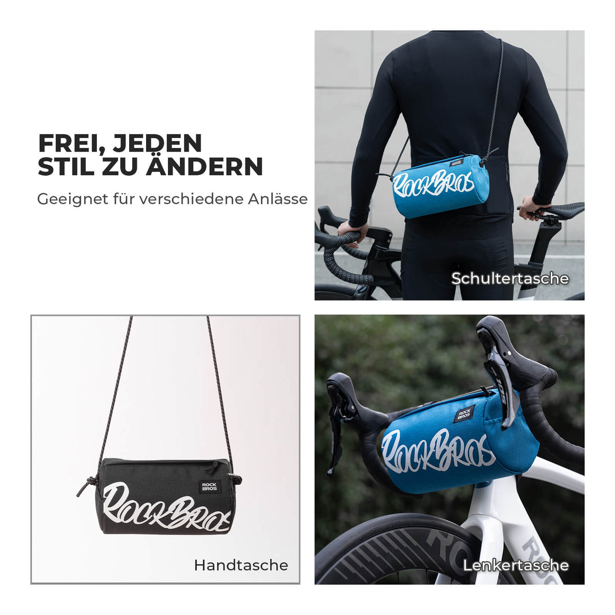 ROCKBROS Mała Sakiewka Kierownicowa z Paskiem Na Ramię 2L/3,6L - SketchRide Series