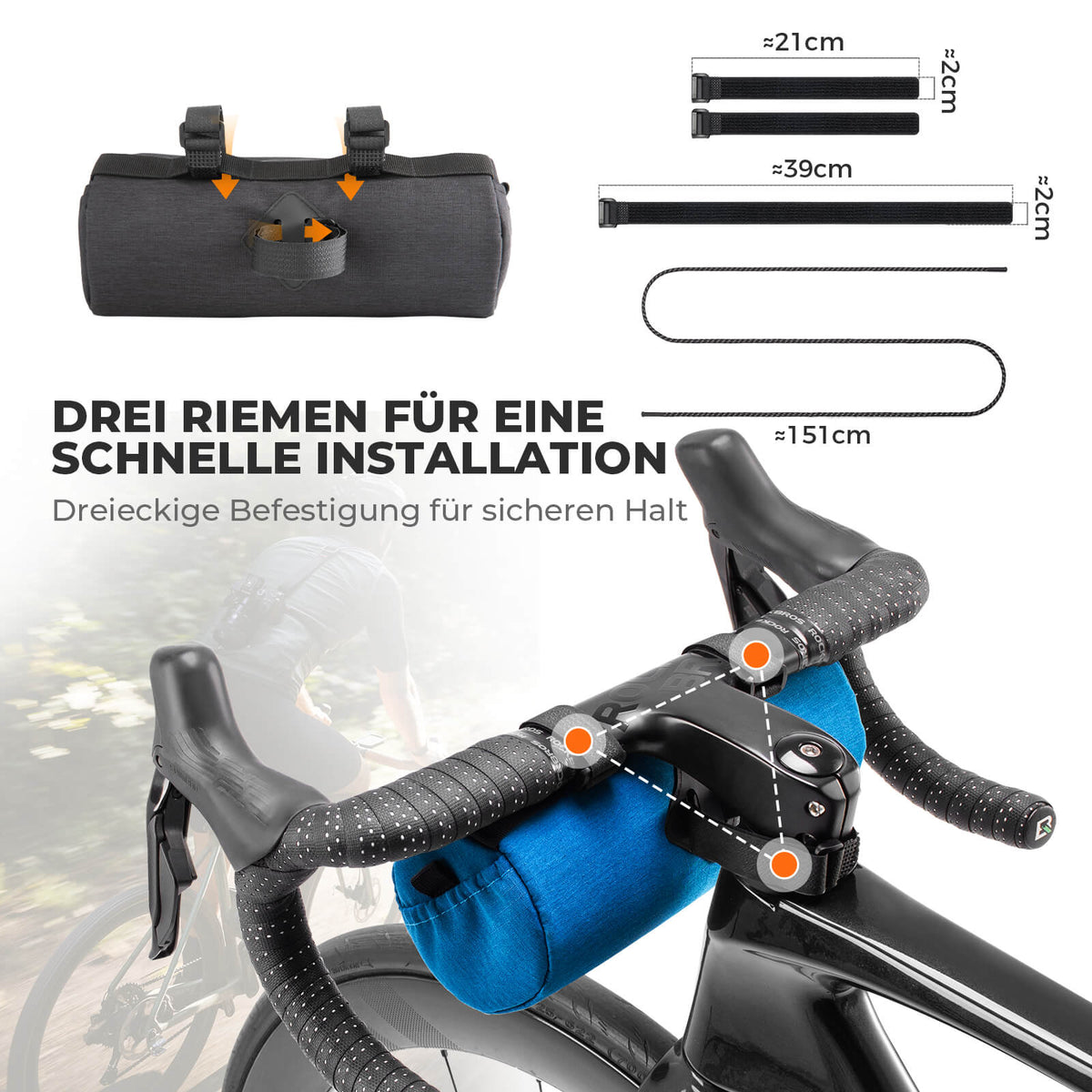 ROCKBROS Mała Sakiewka Kierownicowa z Paskiem Na Ramię 2L/3,6L - SketchRide Series