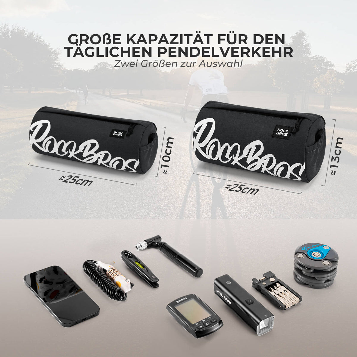 ROCKBROS Mała Sakiewka Kierownicowa z Paskiem Na Ramię 2L/3,6L - SketchRide Series