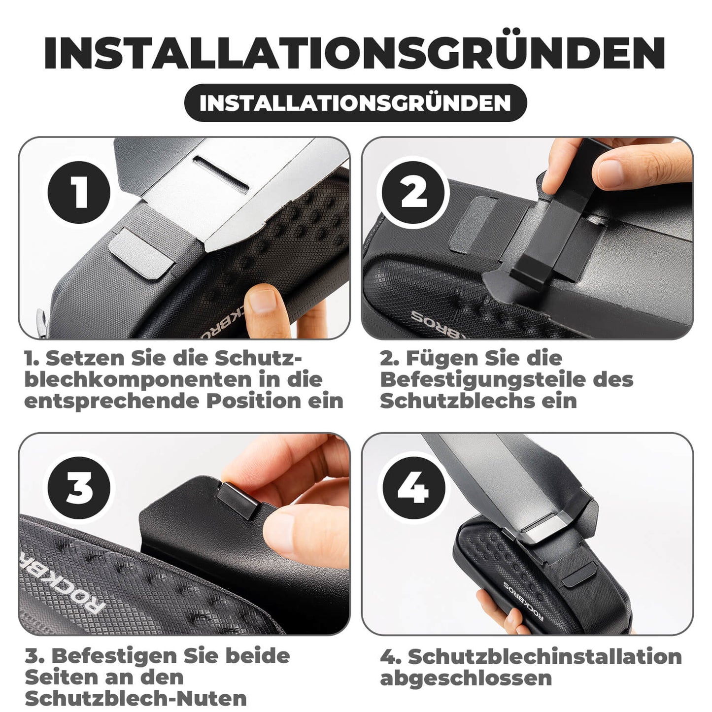 Torba rowerowa pod siodło z błotnikiem, wodoodporna, 1,3 l/0,8 l, ROCKBROS