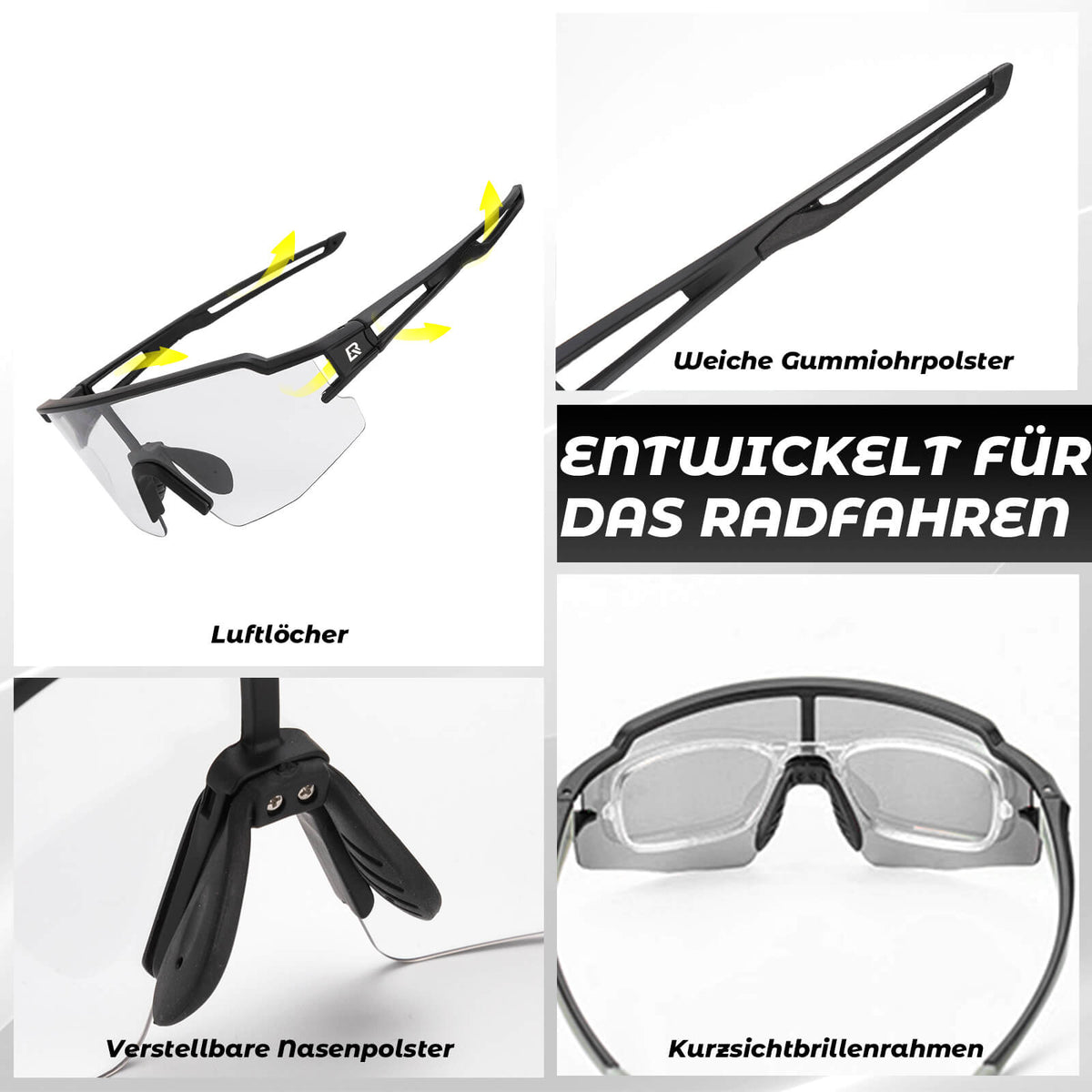 ROCKBROS Okulary rowerowe fotochromowe Okulary przeciwsłoneczne UV400