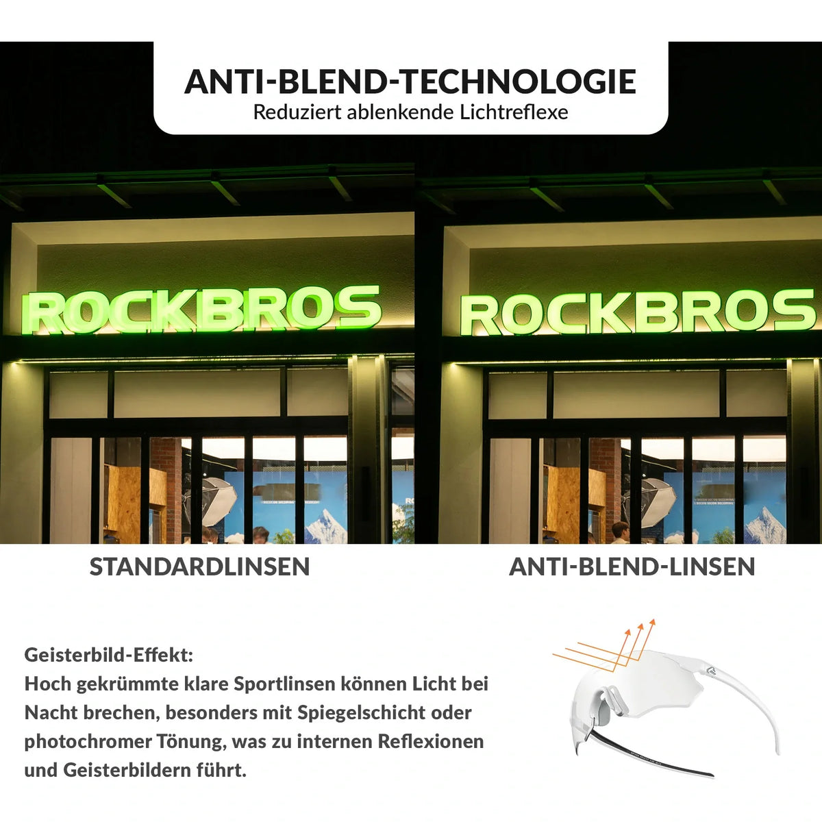 ROCKBROS Okulary rowerowe Samoprzyciemniające się Ochrona UV400 Bez oprawki -SWIFT