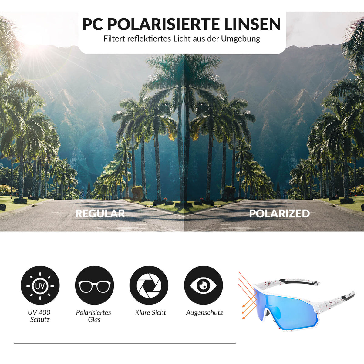 ROCKBROS Ultralekka polaryzowana okulary rowerowe (UV400)