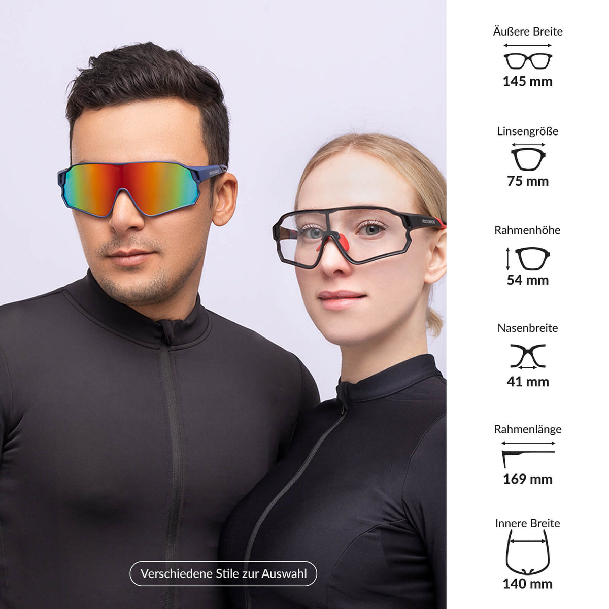Okulary rowerowe dynamiczne ROCKBROS z filtrem przeciwsłonecznym UV400