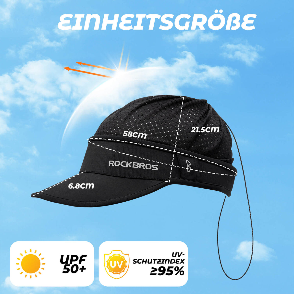 ROCKBROS Czapka z otworem na kucyk Ochrona UV Lato Unisex