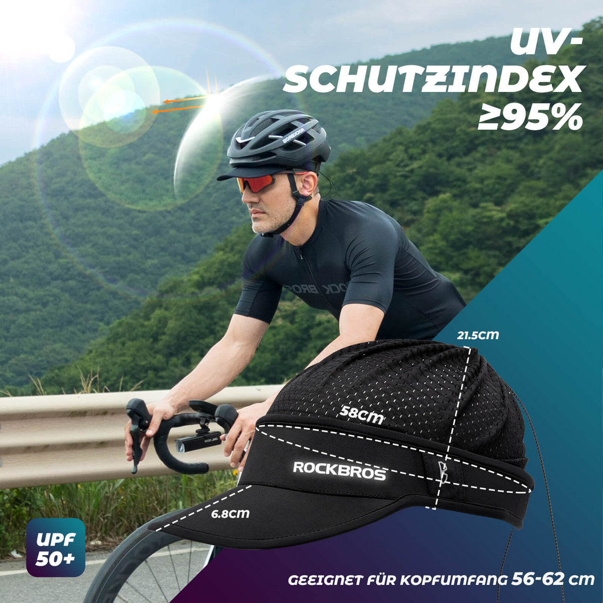 ROCKBROS Czapka z otworem na kucyk Ochrona UV Lato Unisex