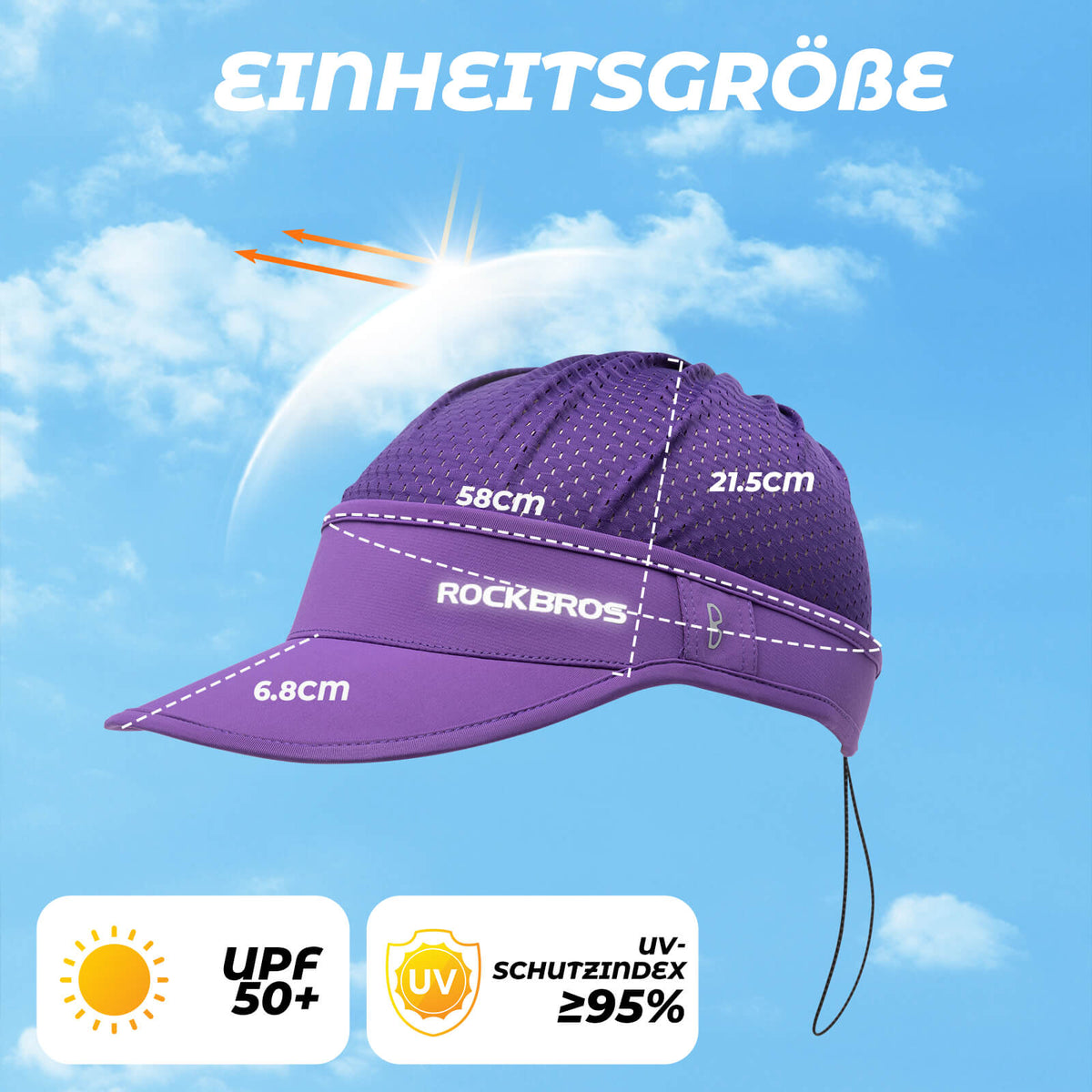 ROCKBROS Czapka z otworem na kucyk Ochrona UV Lato Unisex