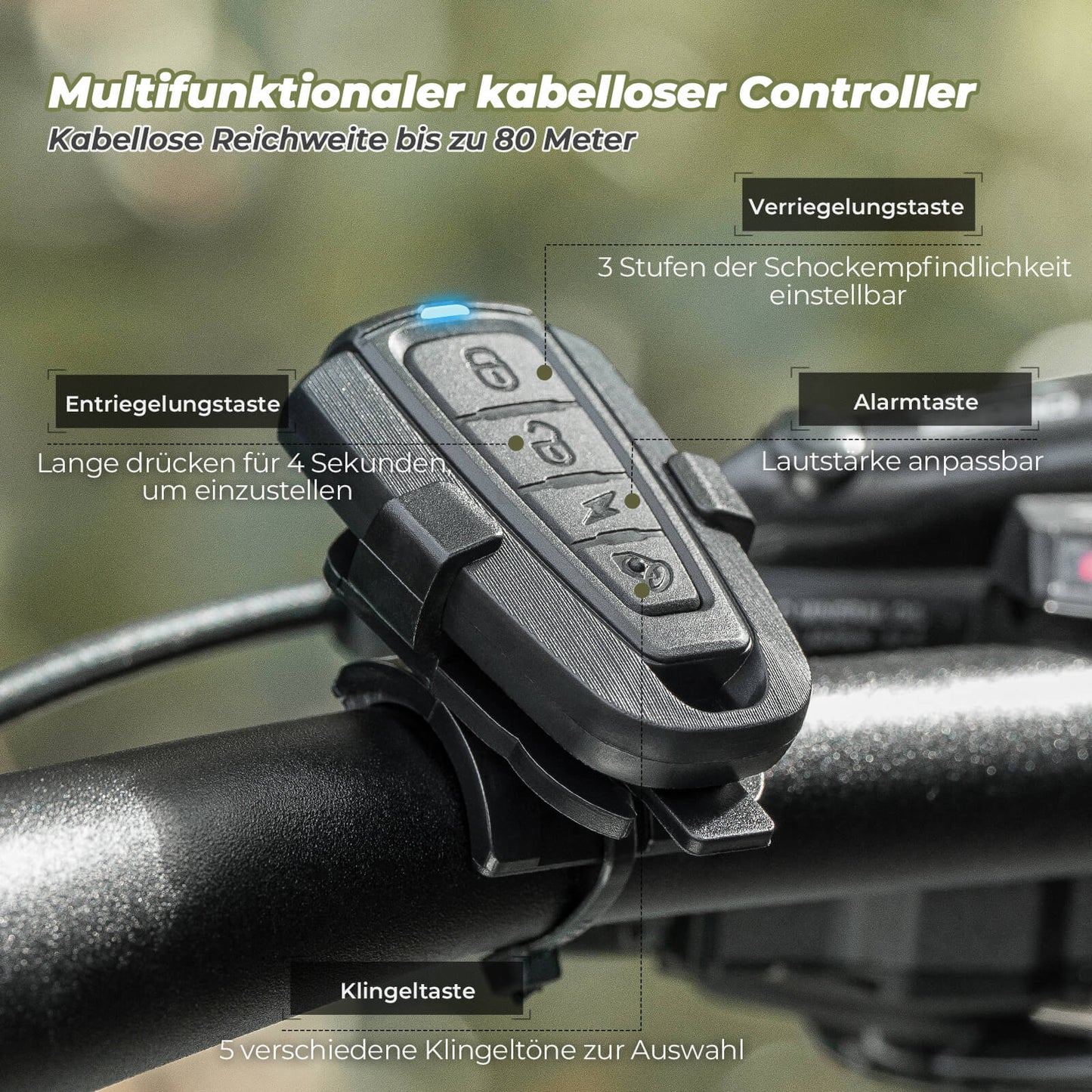 Bezprzewodowy elektryczny dzwonek rowerowy z syreną ostrzegawczą, IPX5, ROCKBROS