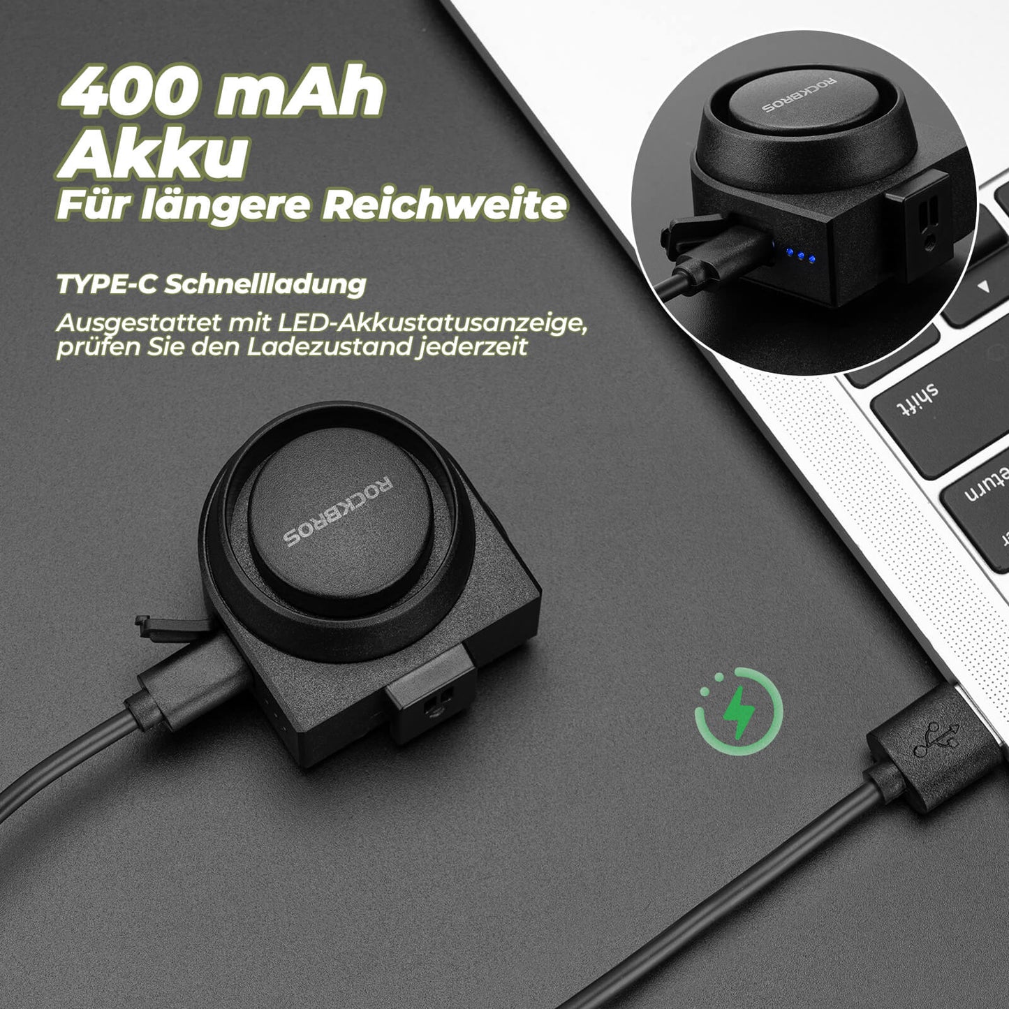 Bezprzewodowy elektryczny dzwonek rowerowy z syreną ostrzegawczą, IPX5, ROCKBROS