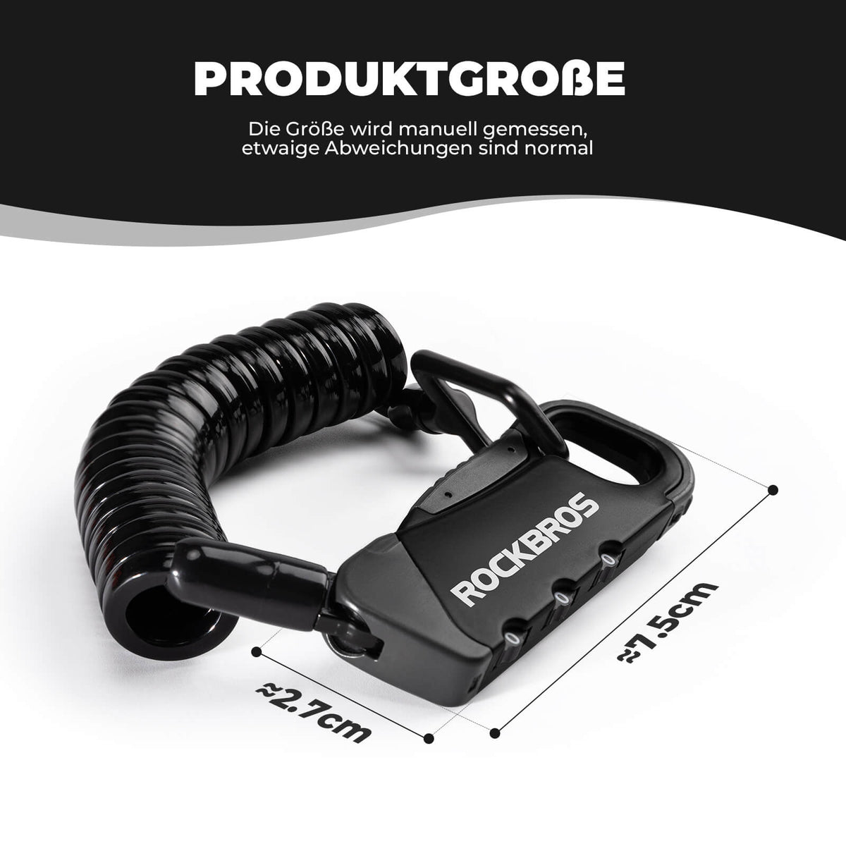 ROCKBROS Zamek na klucz Zamek szyfrowy Zamek na kask 120cm Lekki