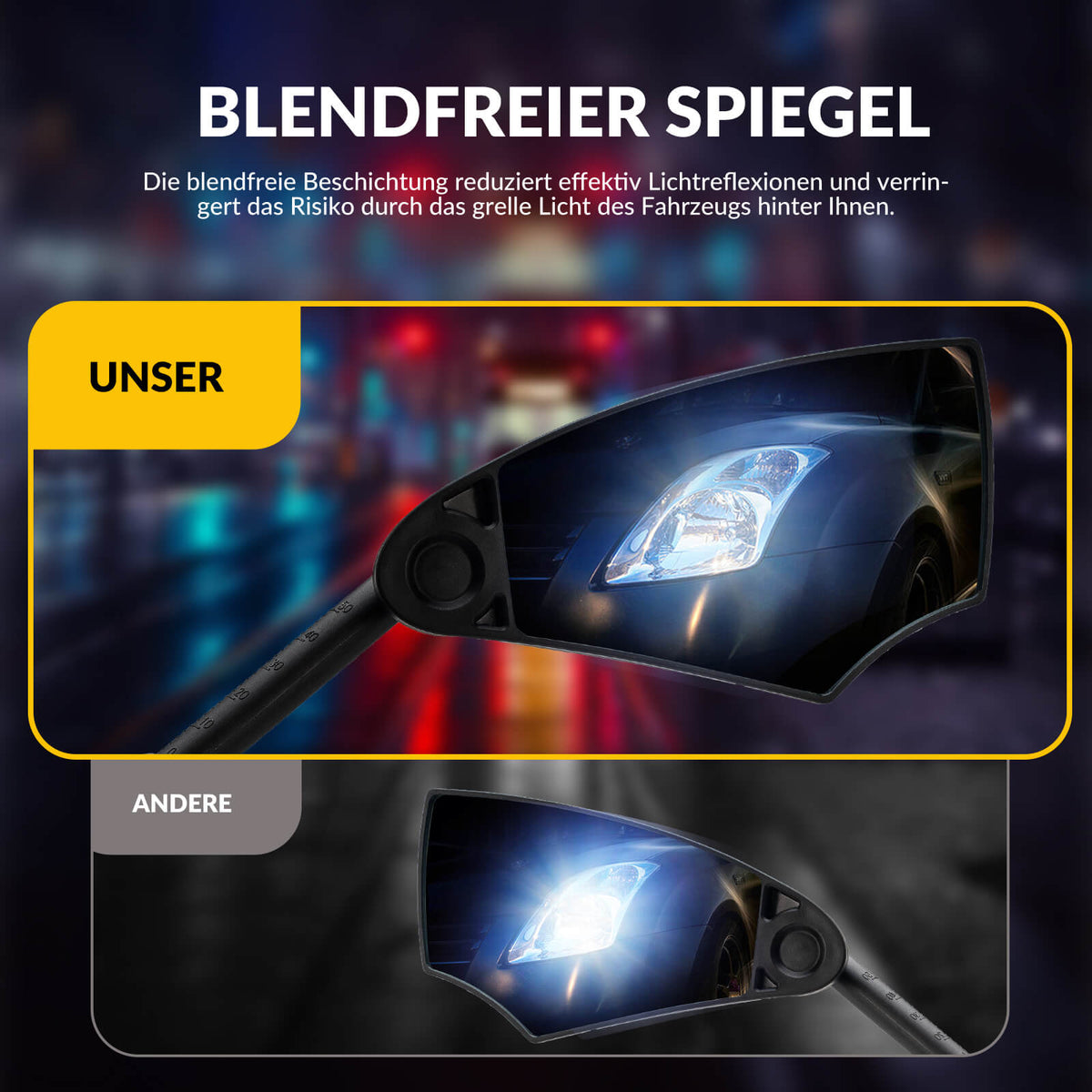 ROCKBROS Lusterko rowerowe wsteczne 360° Obracane Składane na kierownicę 20–23mm