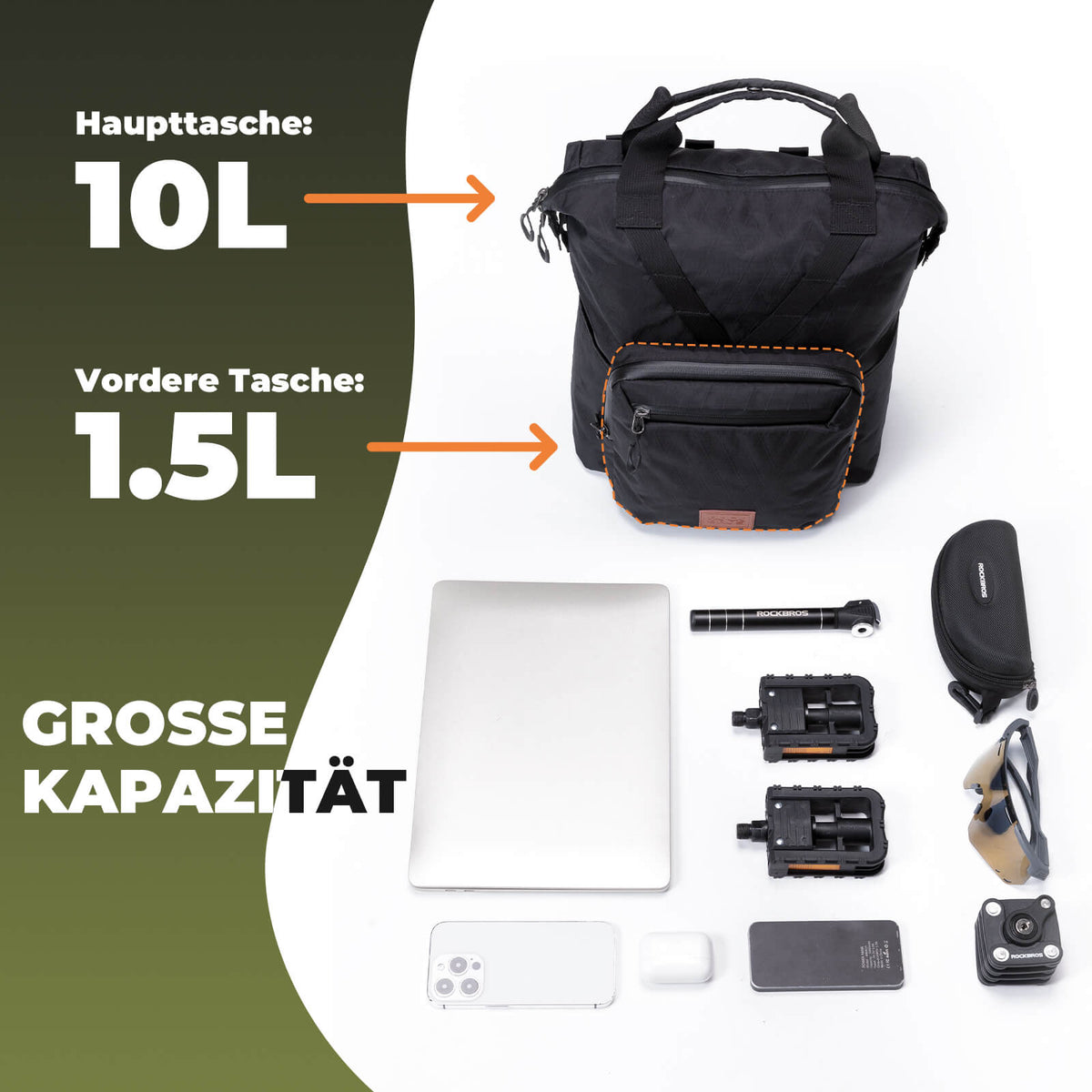 ROCKBROS Torba rowerowa do kierownicy dla Brompton 10L+1.5L