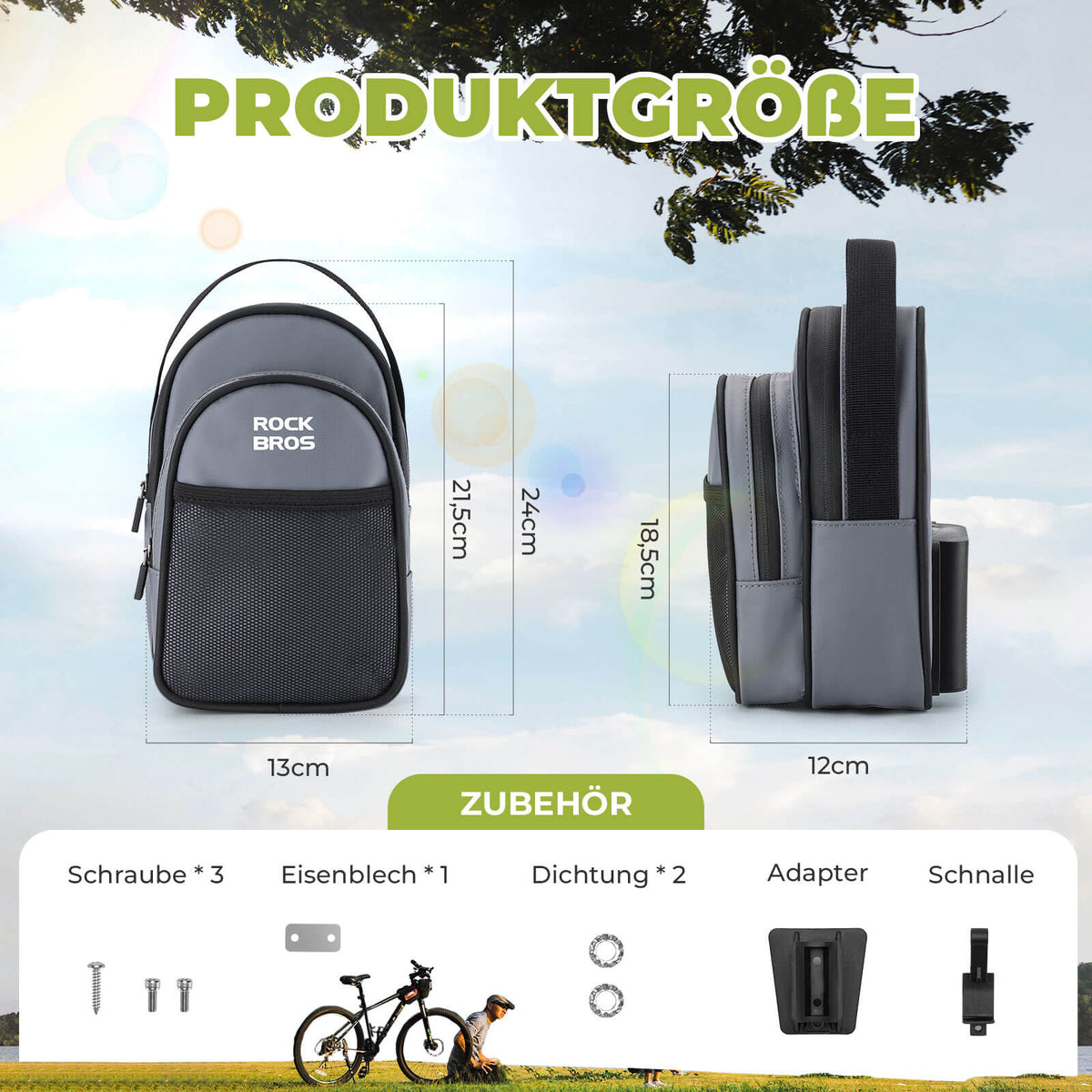 ROCKBROS Sakiewka kierownicy do roweru składanego/Brompton 1,8L
