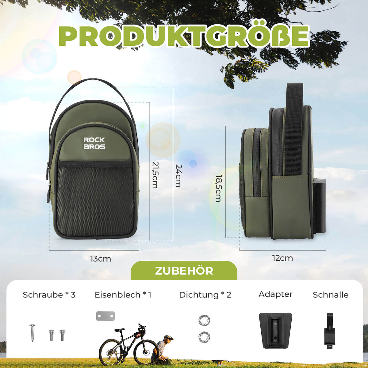 ROCKBROS Sakiewka kierownicy do roweru składanego/Brompton 1,8L