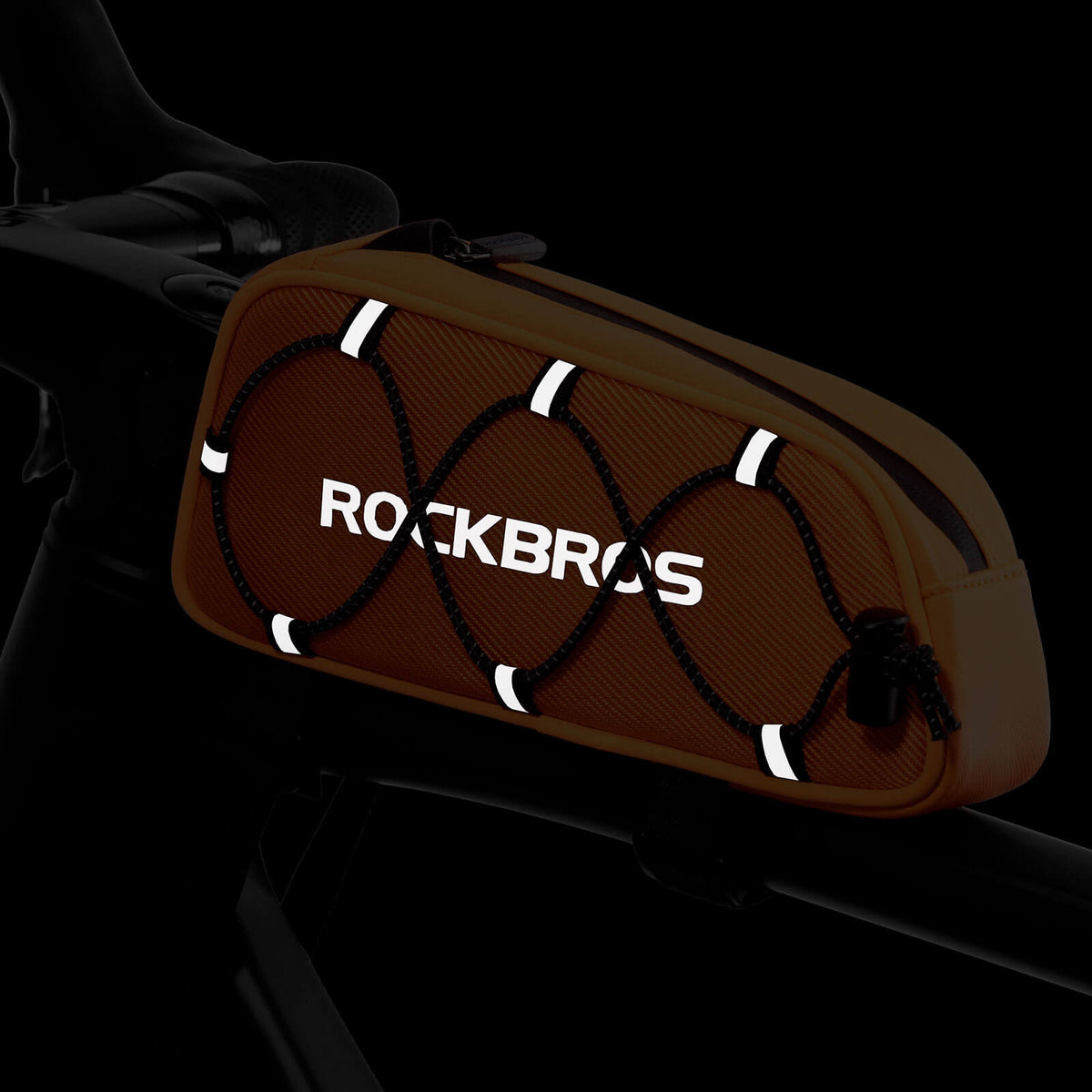 ROCKBROS Sakwa na rurę górną 1 L W Pełni Odblaskowa Biała/Pomarańczowa