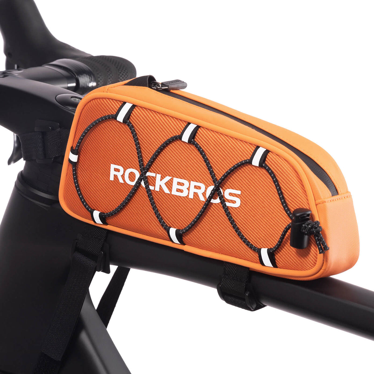ROCKBROS Sakwa na rurę górną 1 L W Pełni Odblaskowa Biała/Pomarańczowa