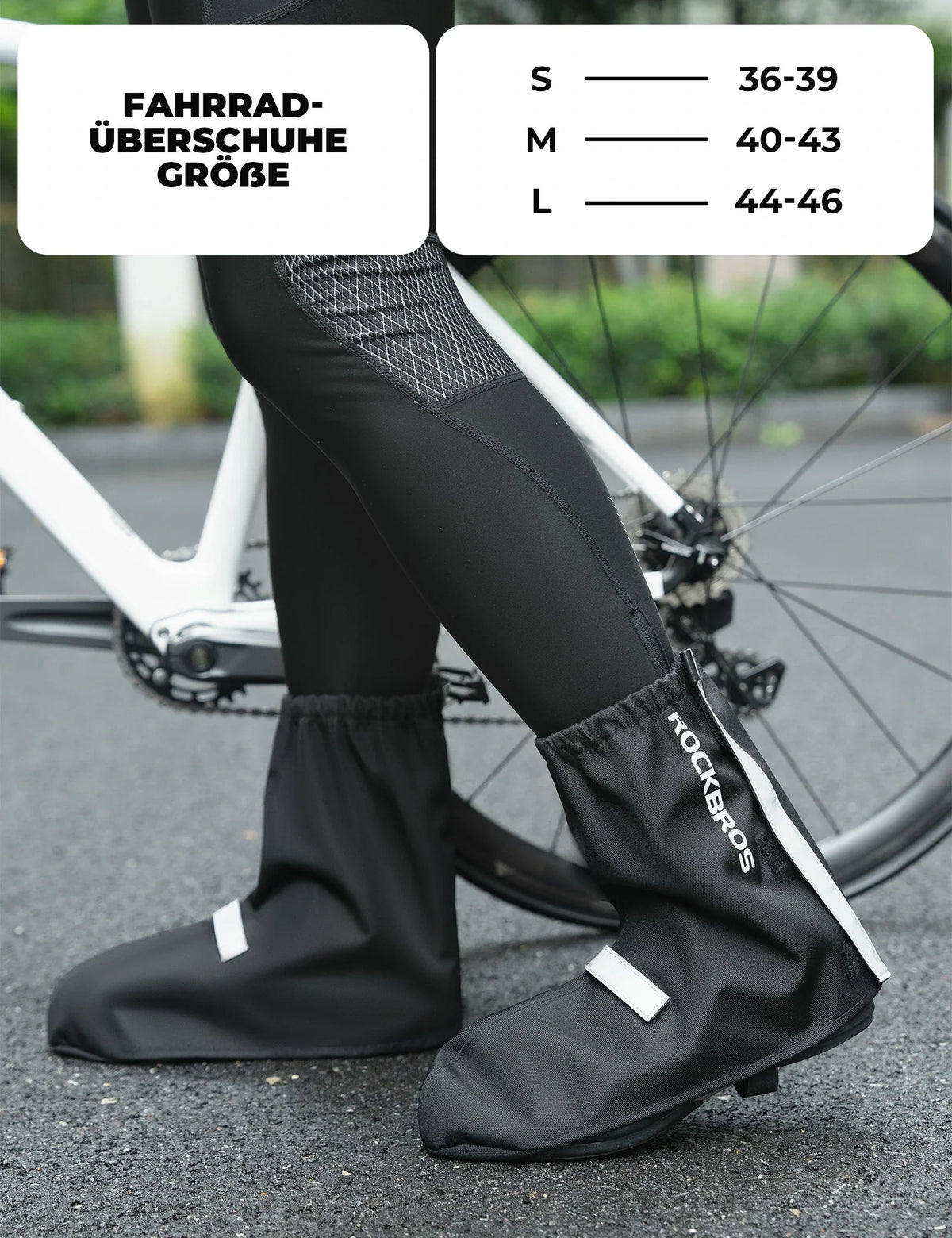 ROCKBROS Nakładki na buty rowerowe Odblaskowe Wodoodporne z rzepem