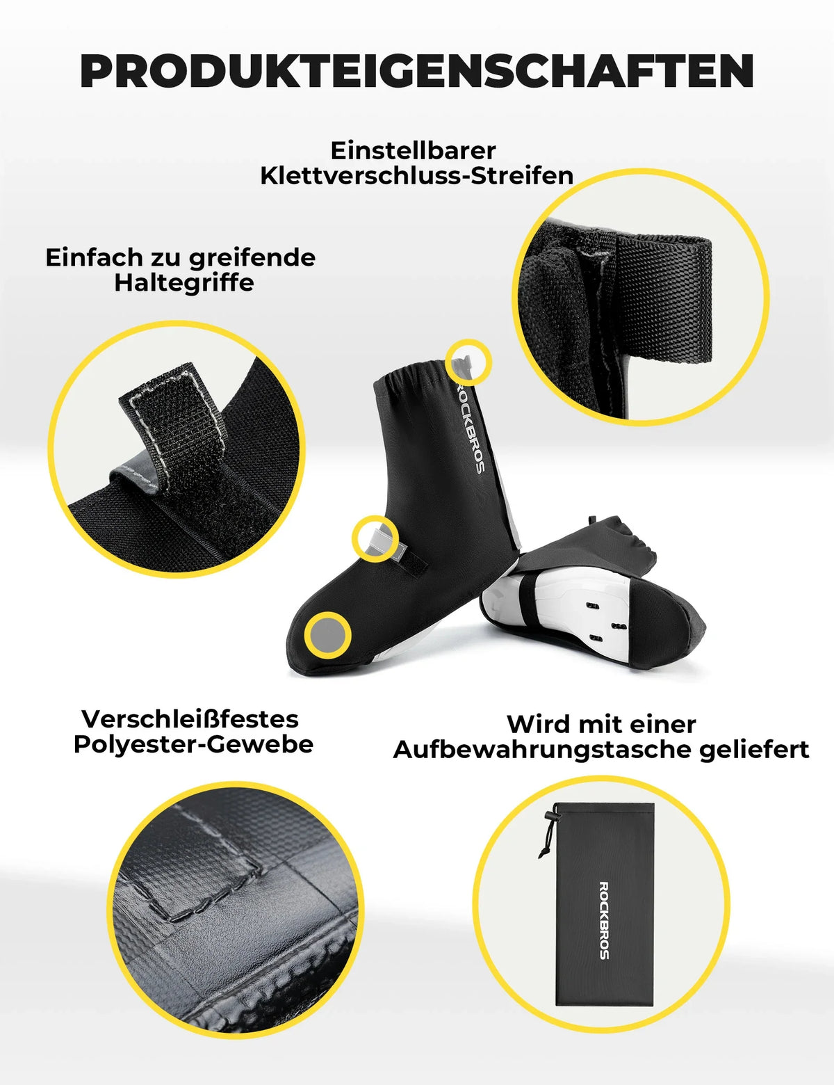 ROCKBROS Nakładki na buty rowerowe Odblaskowe Wodoodporne z rzepem