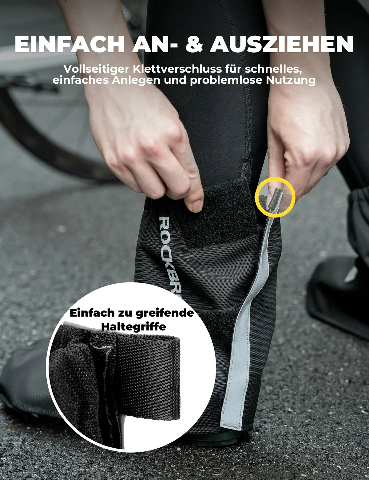 ROCKBROS Nakładki na buty rowerowe Odblaskowe Wodoodporne z rzepem