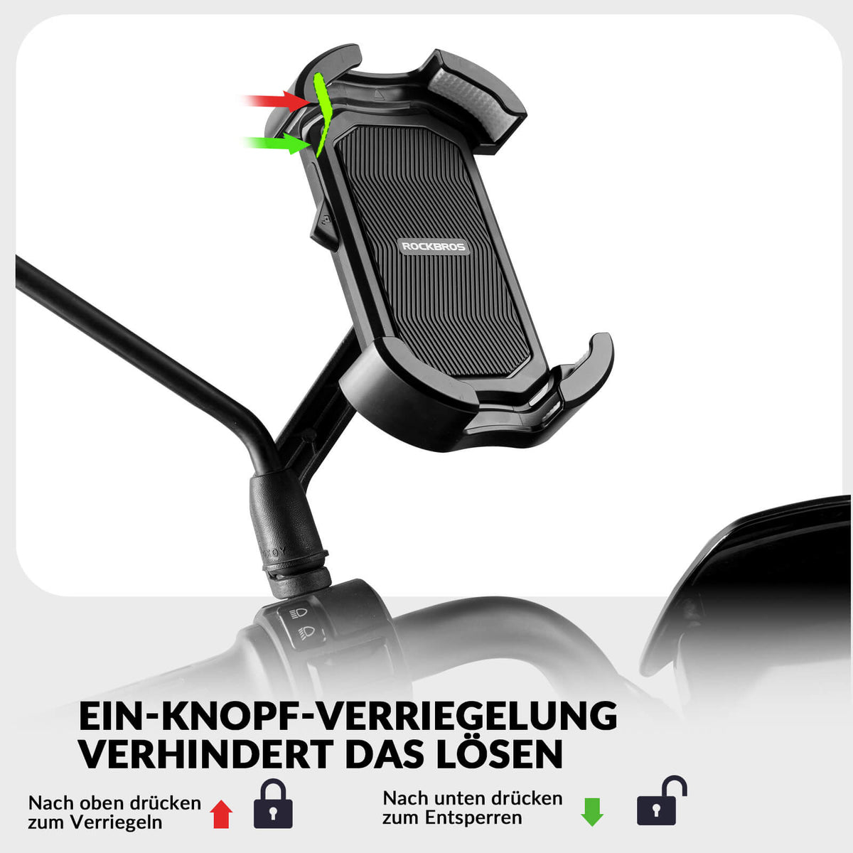 ROCKBROS Uchwyt na telefon rowerowy uchwyt na telefon motocyklowy obracany 360° na 4,7-7,0 cala