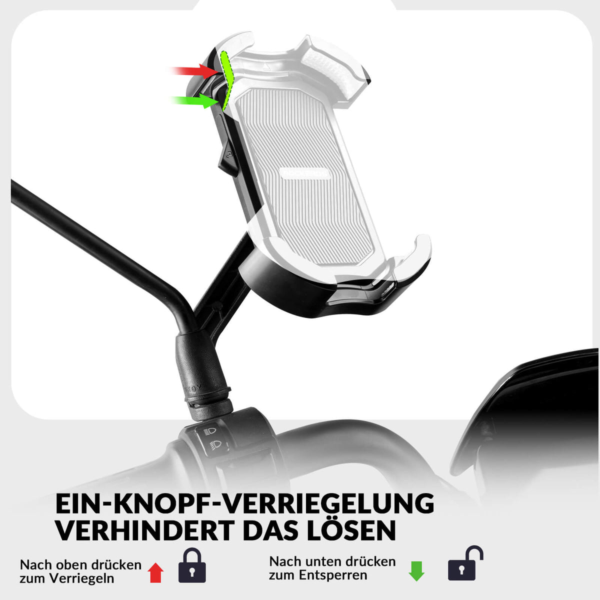 ROCKBROS Uchwyt na telefon rowerowy uchwyt na telefon motocyklowy obracany 360° na 4,7-7,0 cala