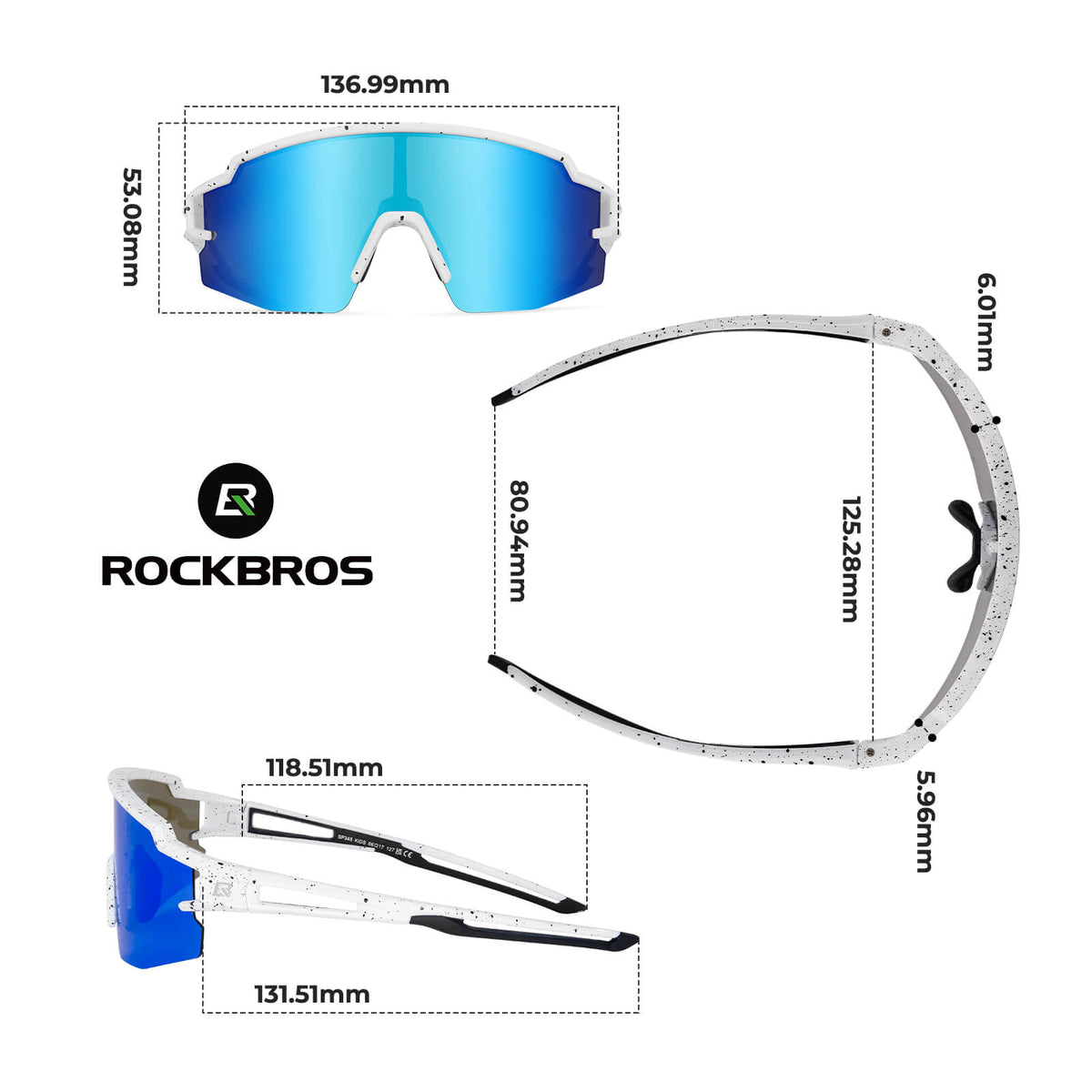 ROCKBROS Spolarizowane okulary sportowe i rowerowe dla dzieci
